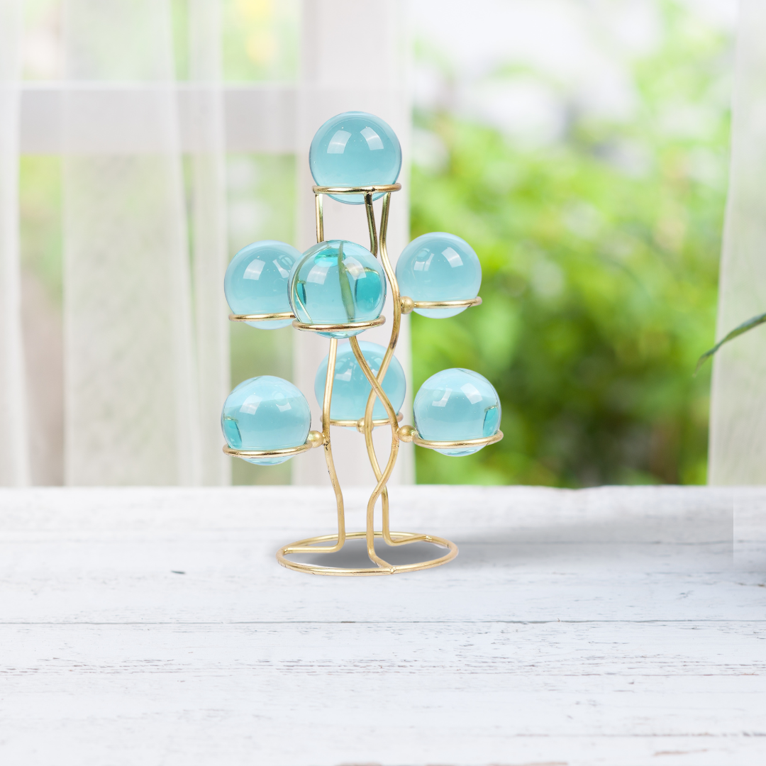 Gemsmantra Aqua Obsidian 7 Sphere/Ball With Stand - view 2