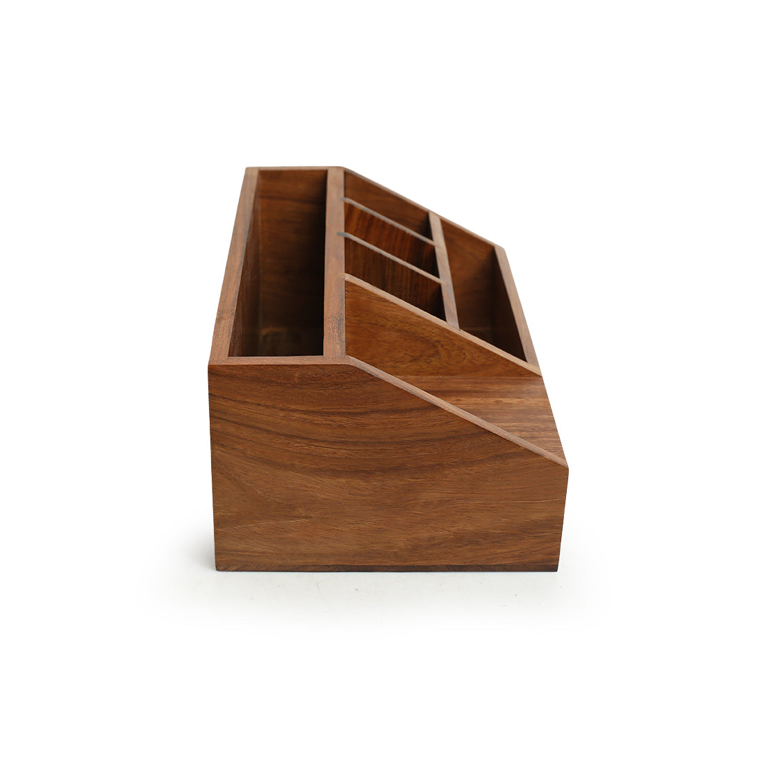 EXCLUSIVELANE 'Arabian Art' Hand-Carved Table Stationery Organiser In Sheesham Wood - view 4