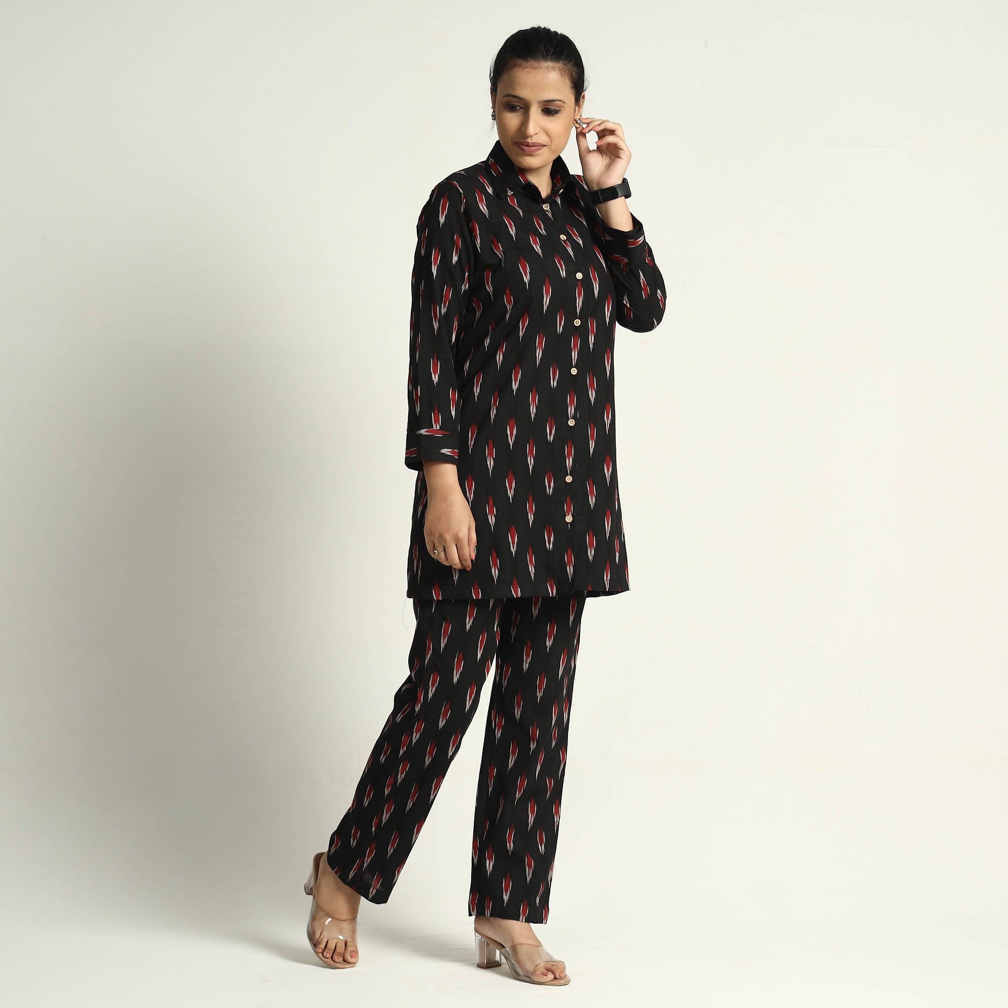 ITOKRI CASUALS Black - Pochampally Ikat Cotton Co-Ord Set