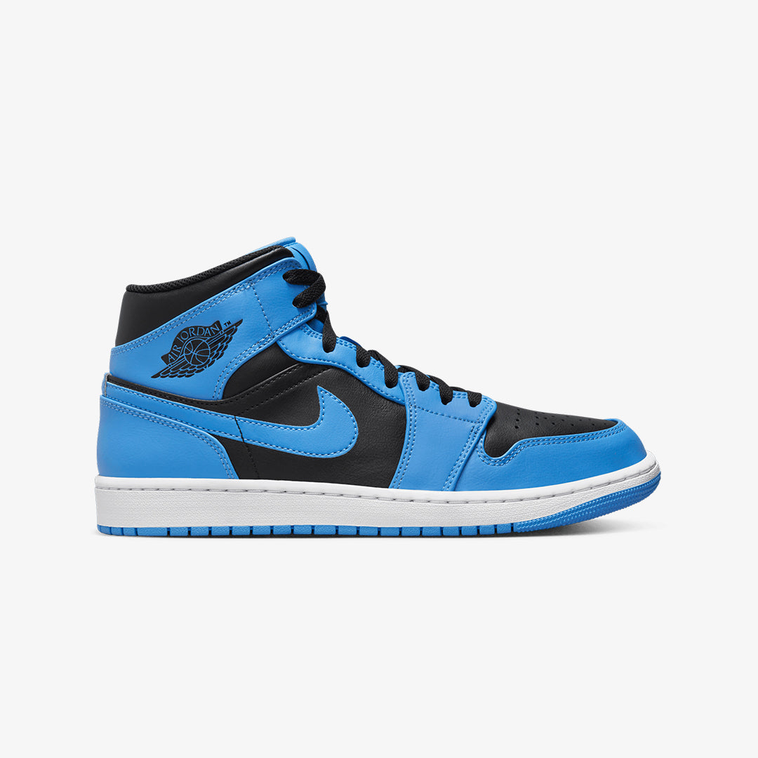 Jordan | AIR JORDAN 1 MID { UNIVERSITY BLUE/BLACK-WHITE - view 6