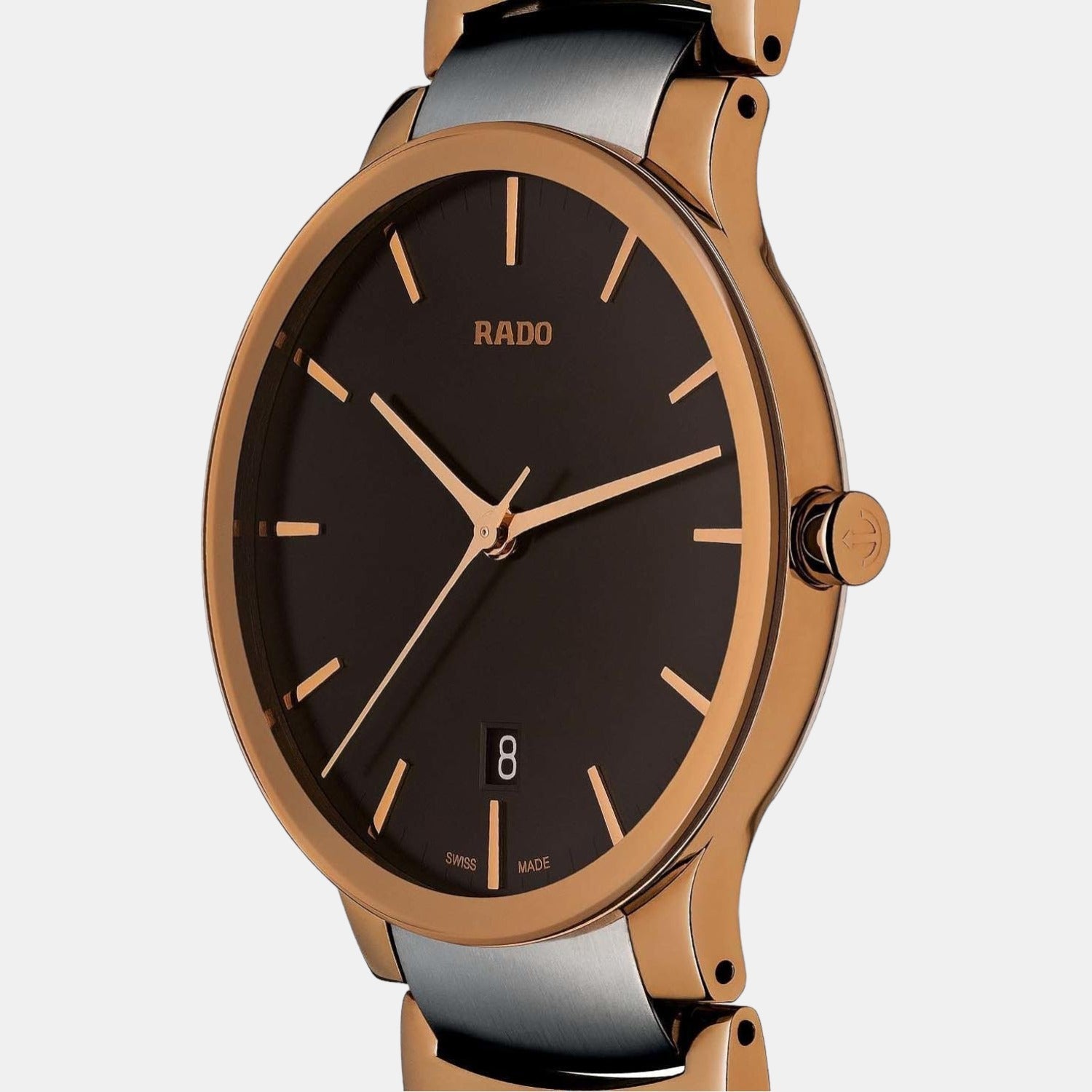 Rado Centrix Unisex Quartz Brown Dial Analog Stainless Steel Watch R30554303 - view 2