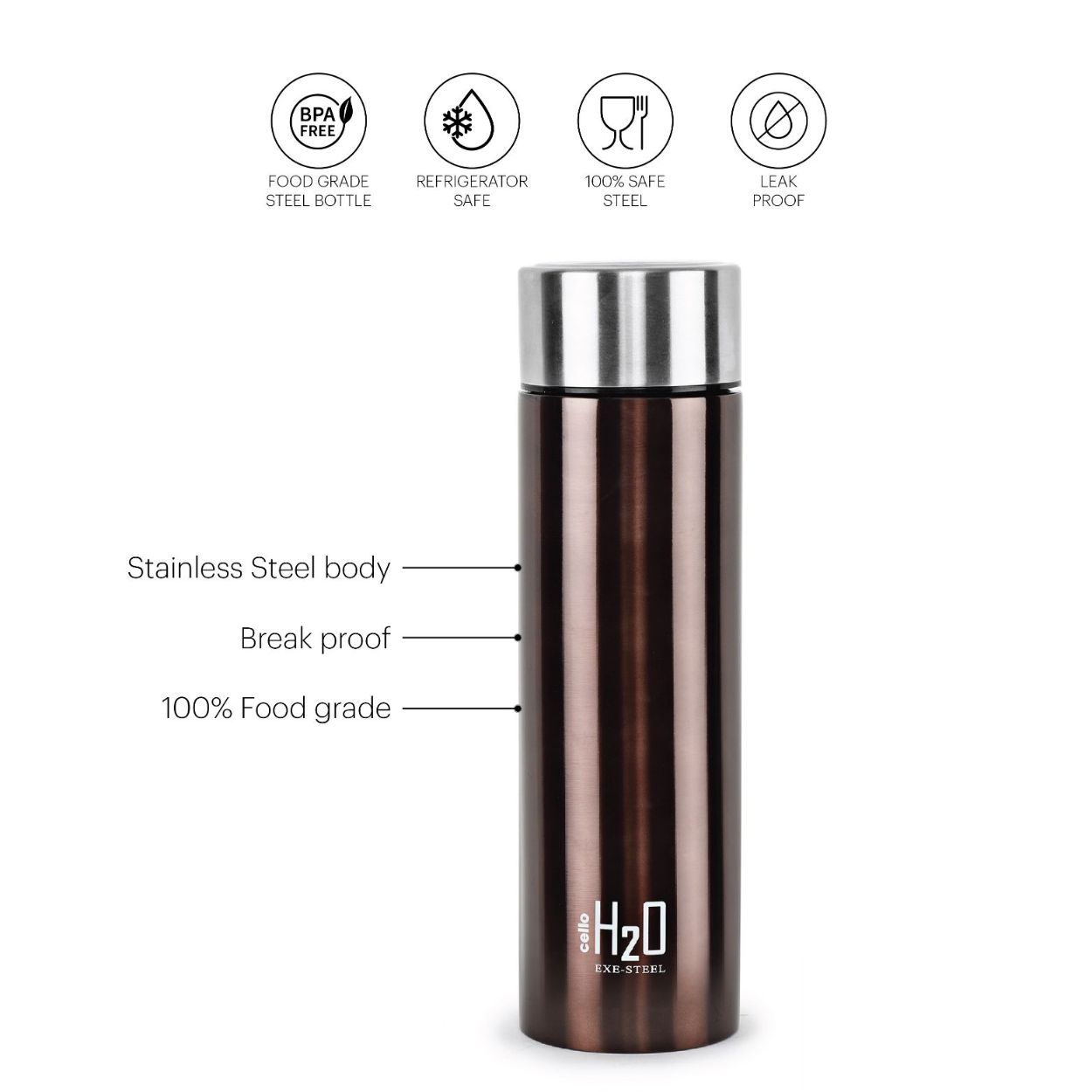 Cello H2O Stainless Steel Water Bottle, 1000ml - view 18