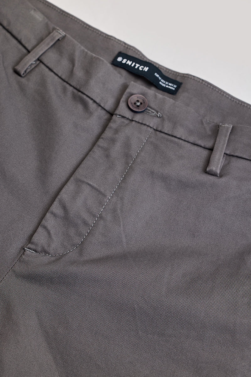 SNITCH Dark Grey Slim Fit Trousers - view 2