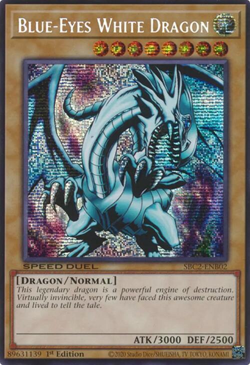 Yu-Gi-Oh! Blue-Eyes White Dragon - SBC2-ENB02 - Prismatic Secret Rare - 1st Edition