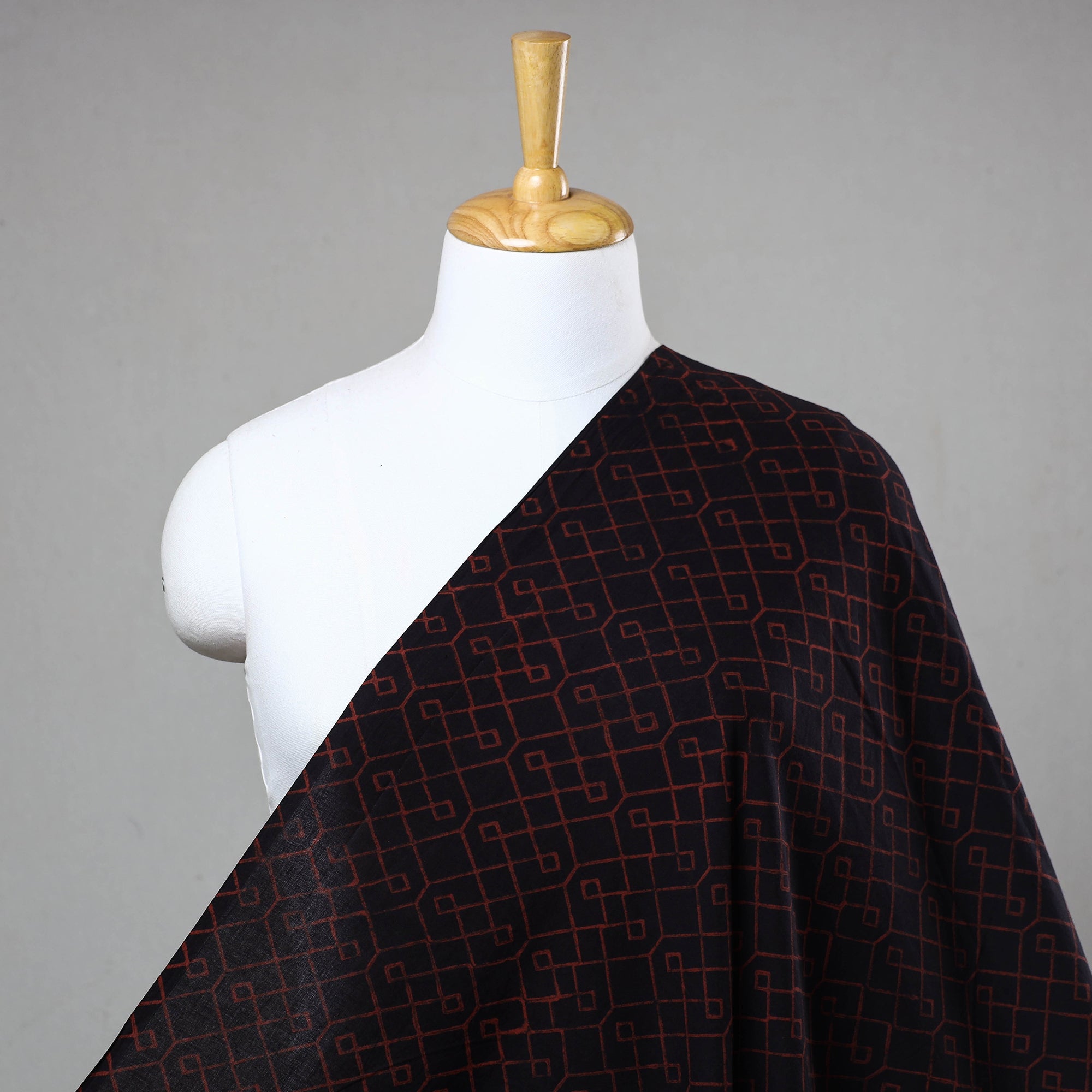 HAVELI CHRONICLES Black - Akola Hand Block Printed Cotton Fabric