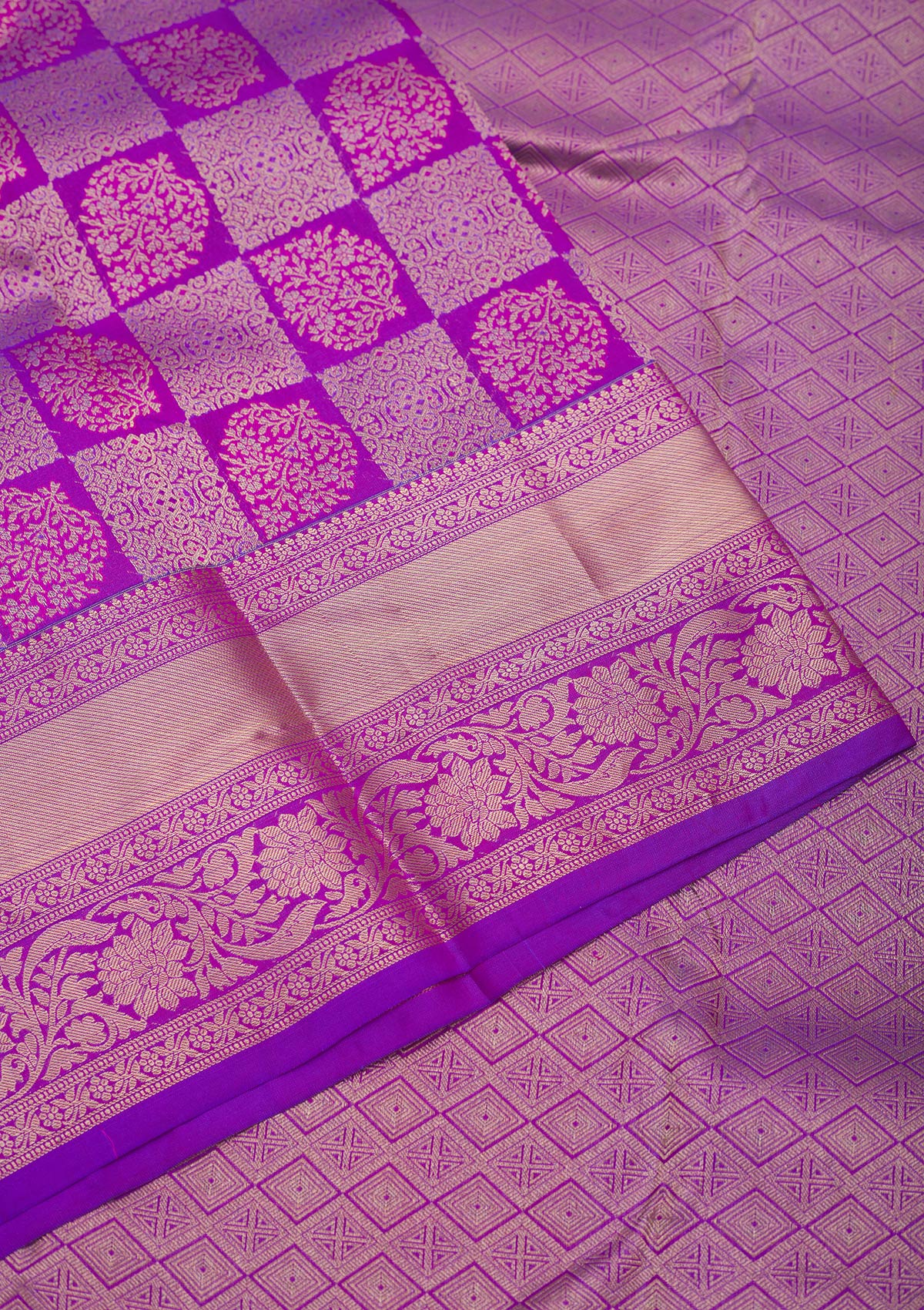 Koskii Purple Zariwork Pure Silk Saree – Women's - view 4