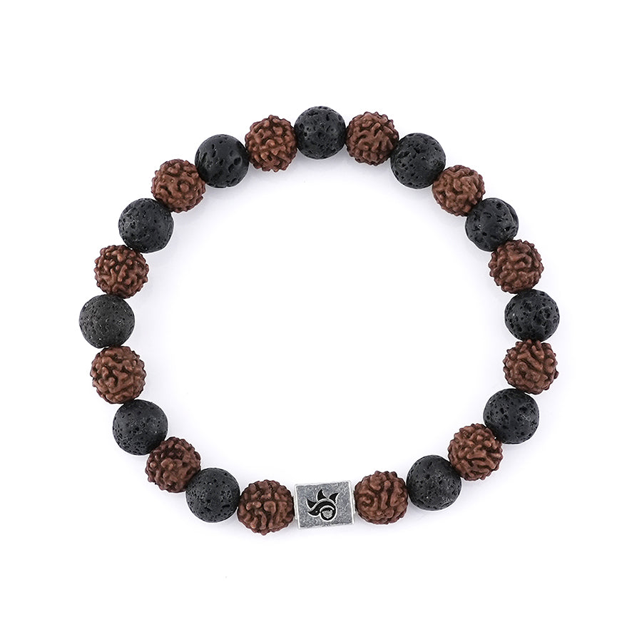 Prinjal Jewellers Rudraksha with Lava Beads Bracelet - view 4