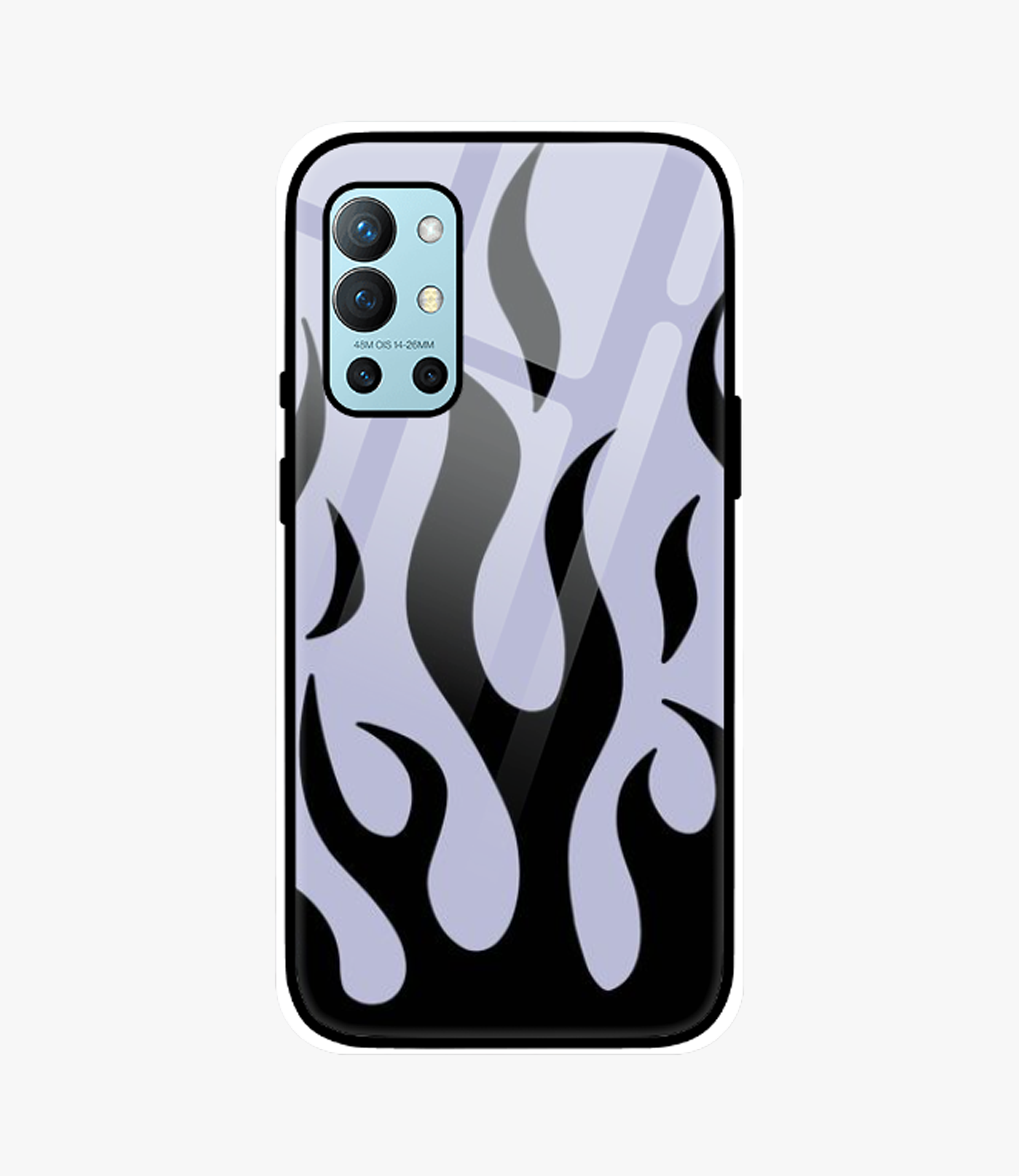 The Case Company Black/Grey Flame Glass Case for Oneplus 9R