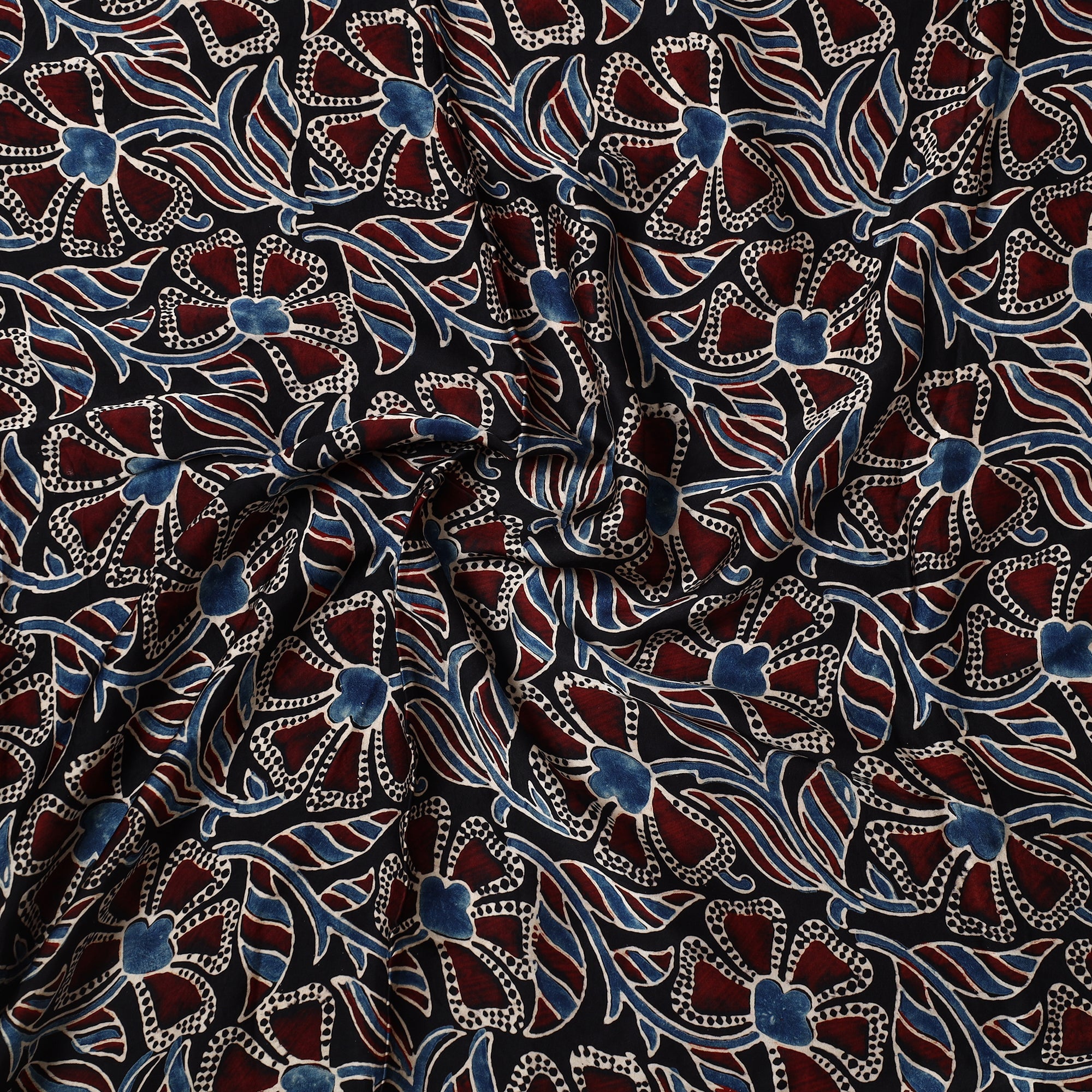 RIYAZ ABDULMAJID KHATRI - AJRAKH Black - Ajrakh Hand Block Printed Modal Silk Precut Fabric 29 - view 2