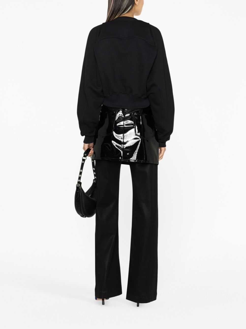 Off White Printed Crop Sweatshirt – Cotton 100% - view 2