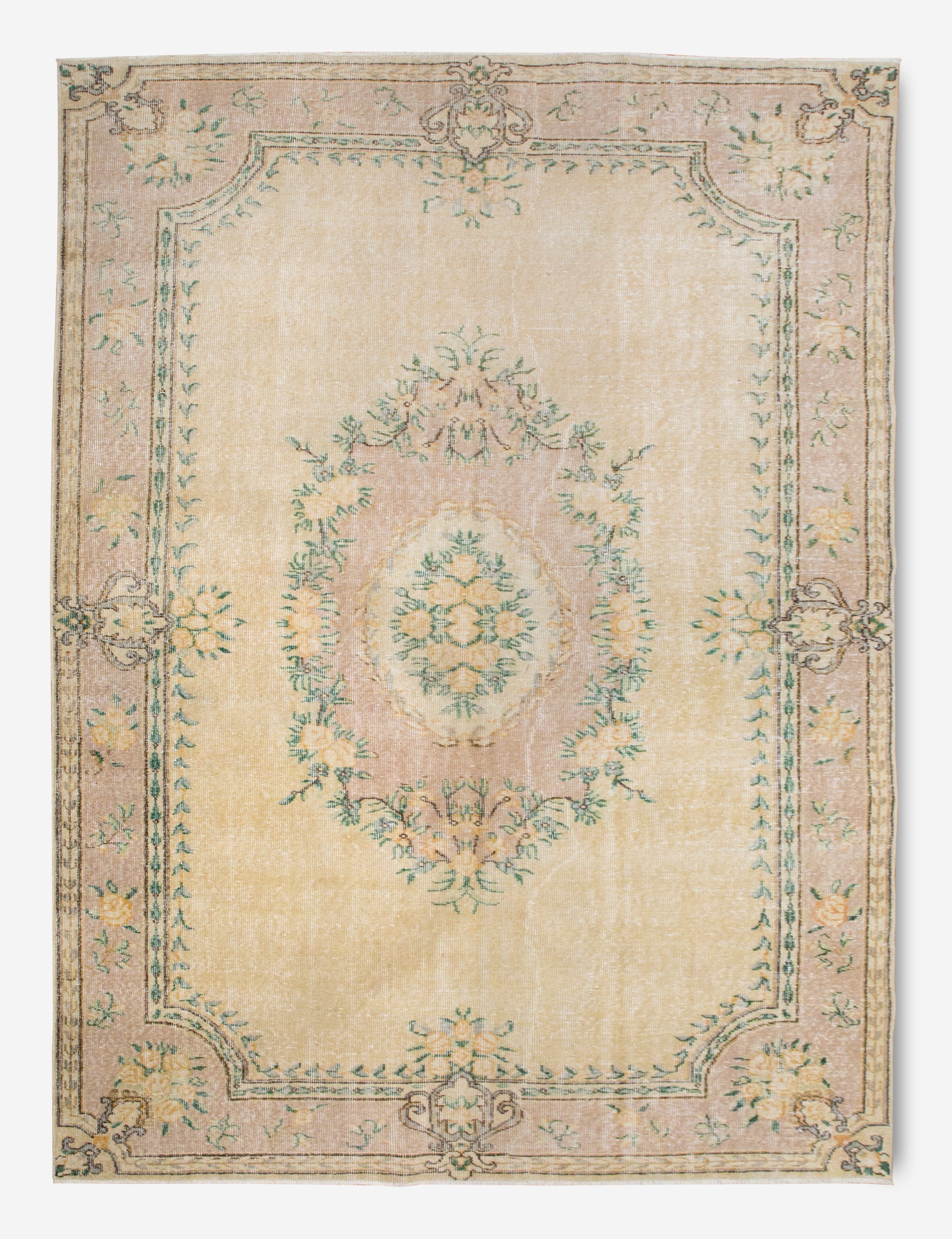 Lulu and Georgia Vintage Turkish Hand-Knotted Wool Rug No. 379, 6'3" x 9'9"