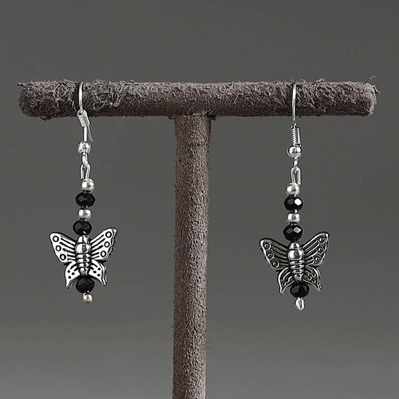 Metal beadwork earrings – DIVINE GUIDANCE CREATIONS Butterfly - Handmade Metal & Beadwork Earrings 13
