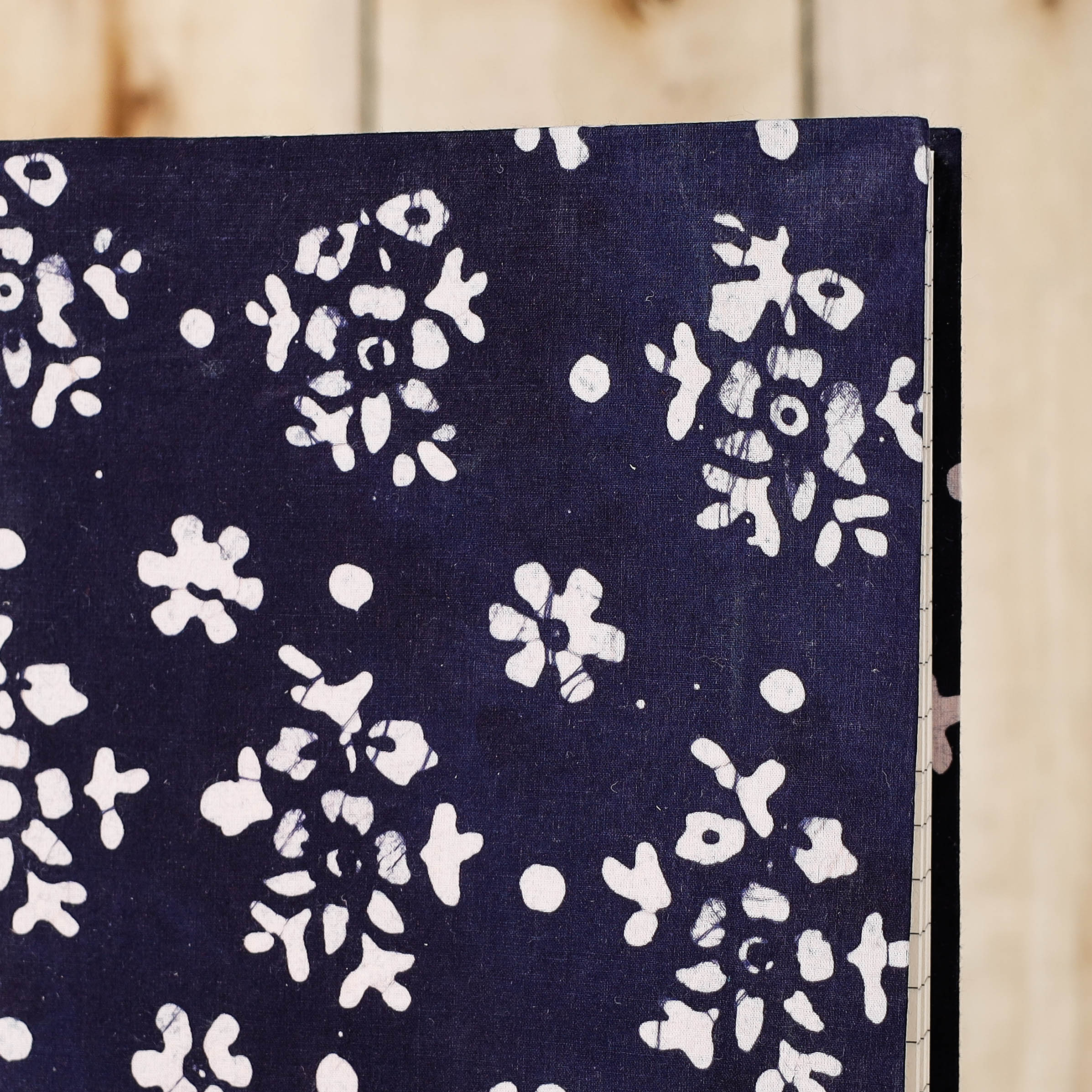 BINDAAS UNLIMITED Blue - Batik Fabric Cover Handmade Paper Notebook (9 x 7 in) - view 2