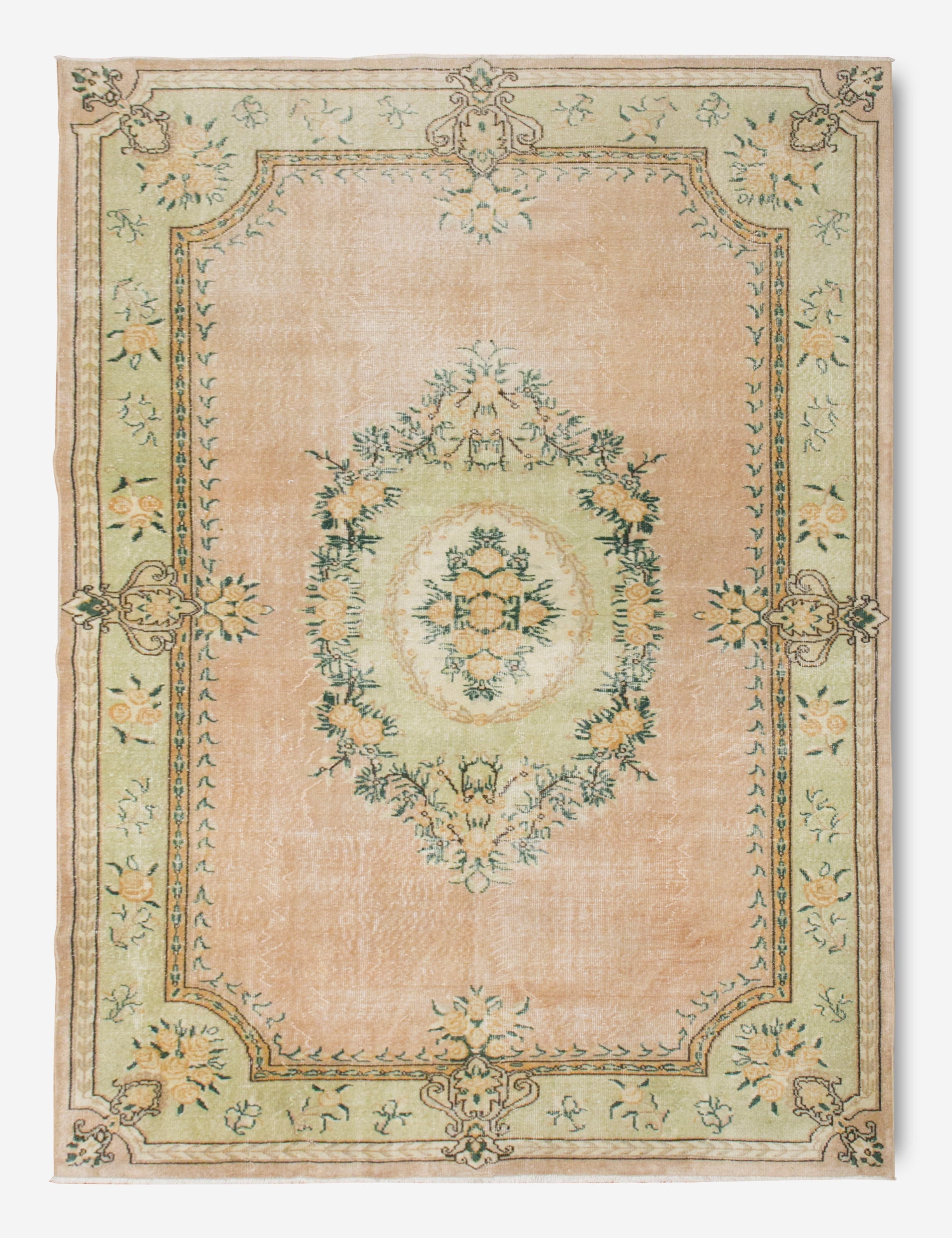 Lulu and Georgia Vintage Turkish Hand-Knotted Wool Rug No. 384, 6'8" x 9'11"