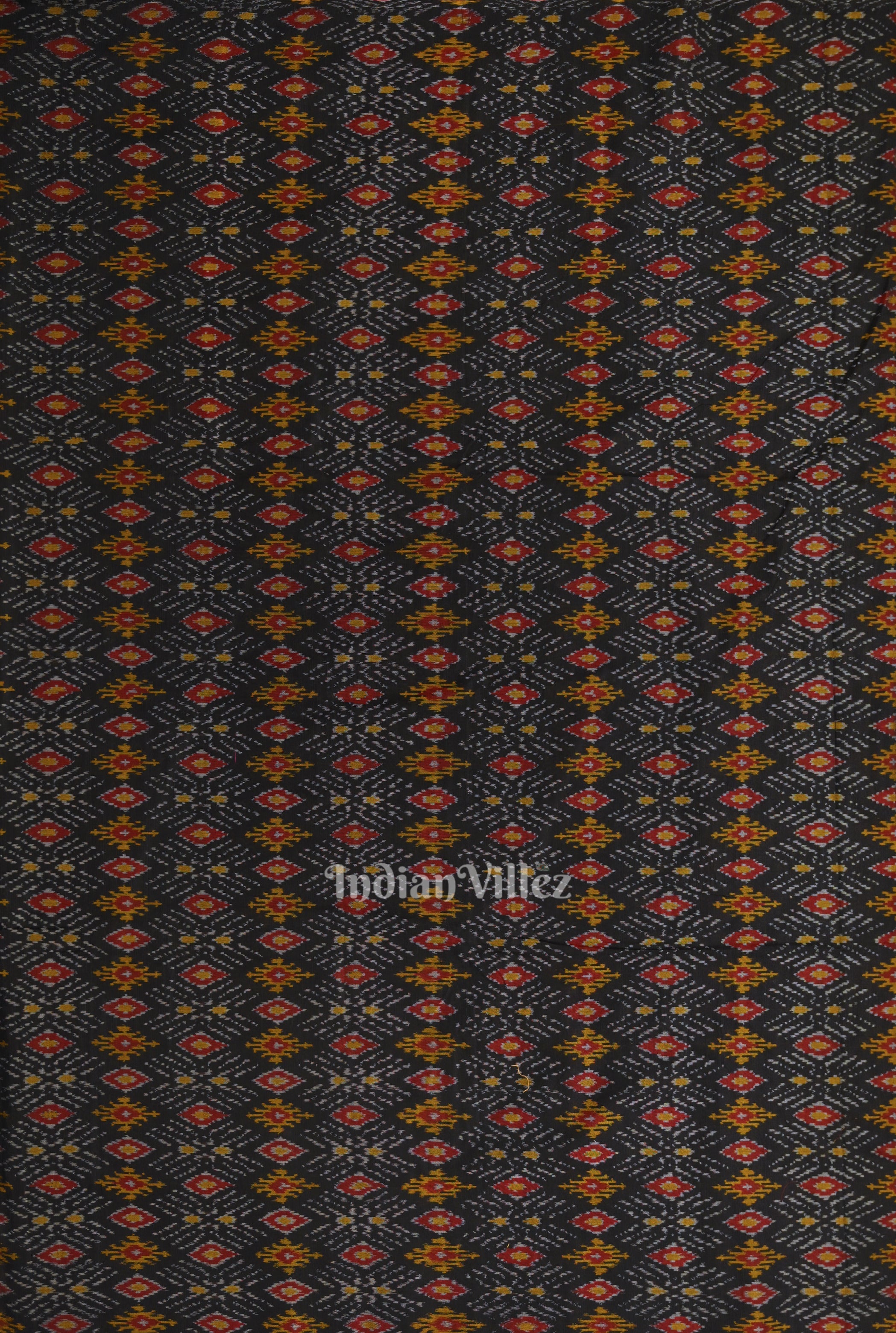IndianVillèz Multi Color Pochampally Ikat Silk & Cotton (Sico) Fabric - view 3