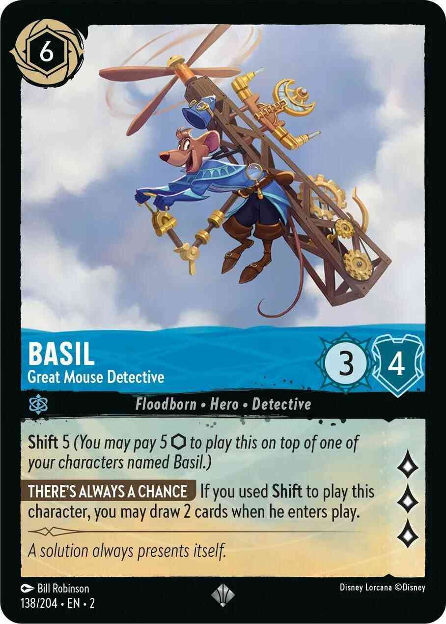 Lorcana Basil - Great Mouse Detective - 138/204 [Rise Of The Floodborn] [Cold Foil]