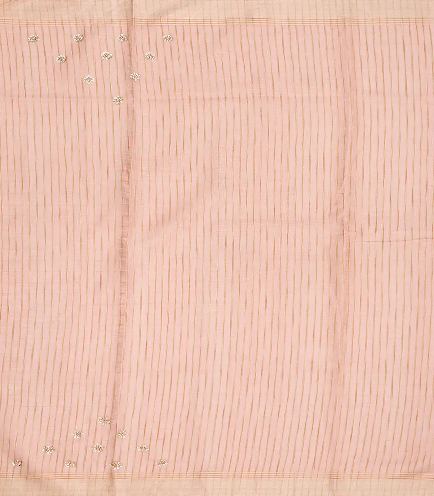 RmKV Peach Tissue Embroidered Saree With Floral Butta Motifs-Peach - view 2