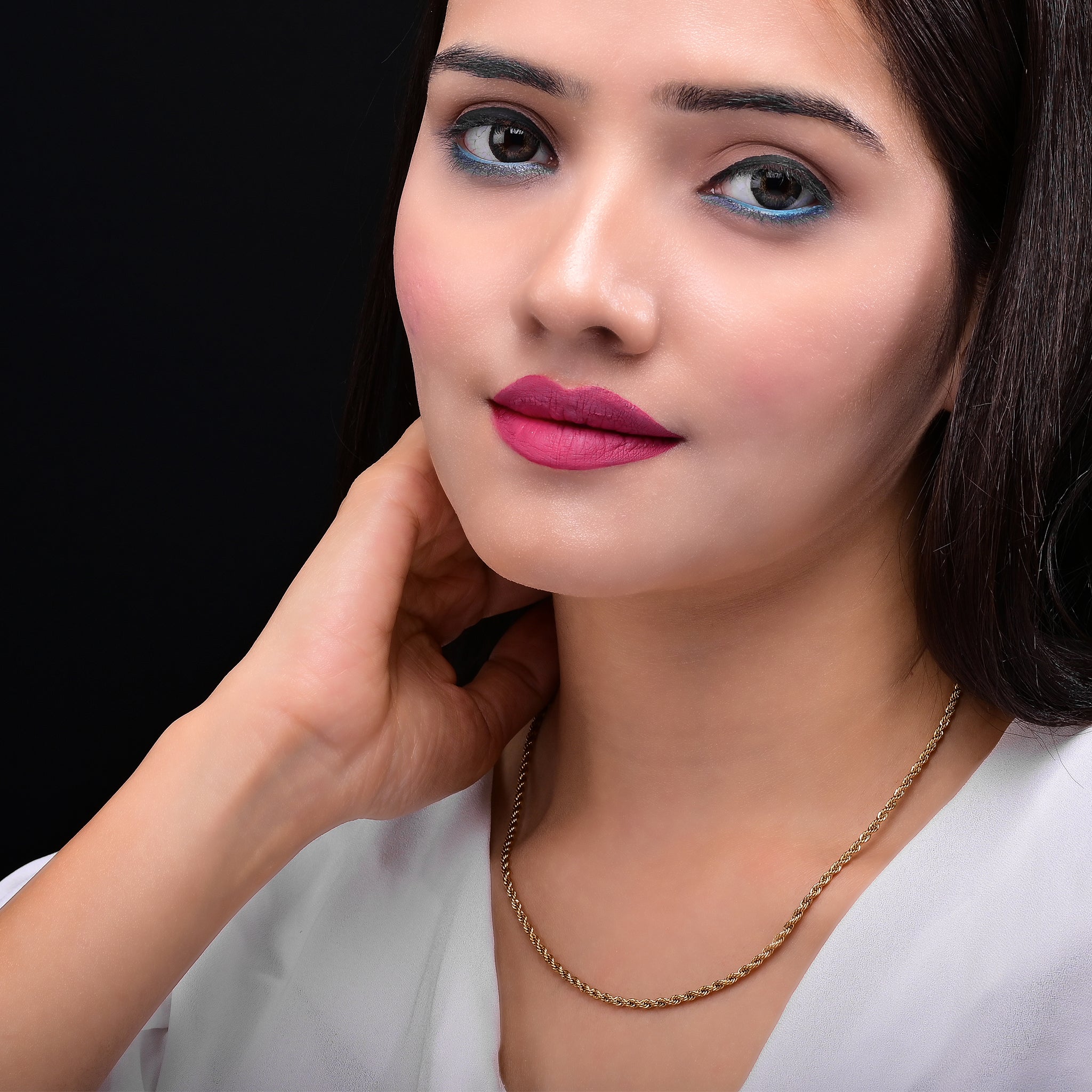 Branta Gold Rope Chain Necklace For Women - view 3