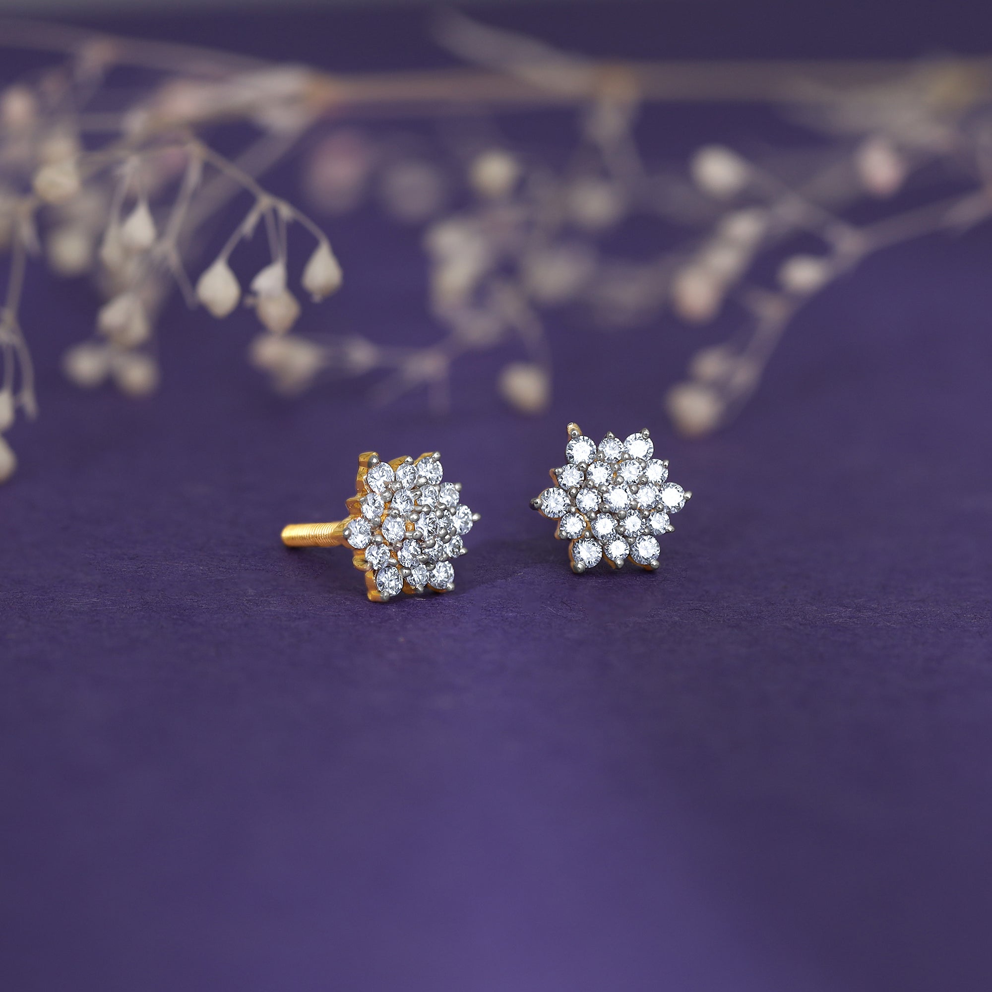 GIVA Jewellery Gold Daisy Delight Diamond Studs - view 2