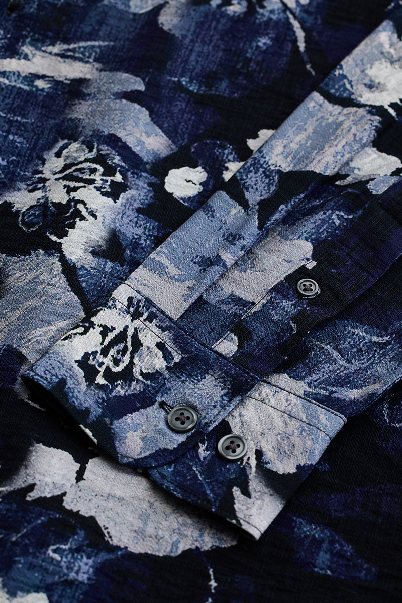 SNITCH Navy Textured Abstract Shirt - view 9