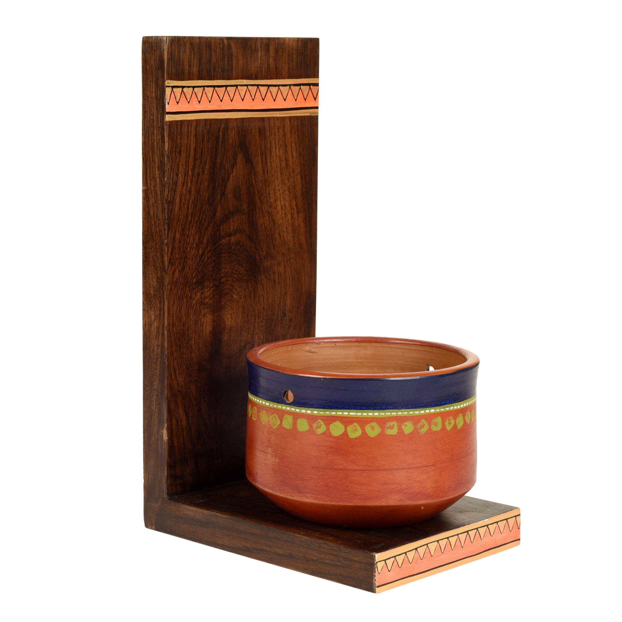 ART CREATIONS BY SUMAN SONTHALIA Asmi Earthen Planter with Wall Decor Shelf (5x7x11) - view 3