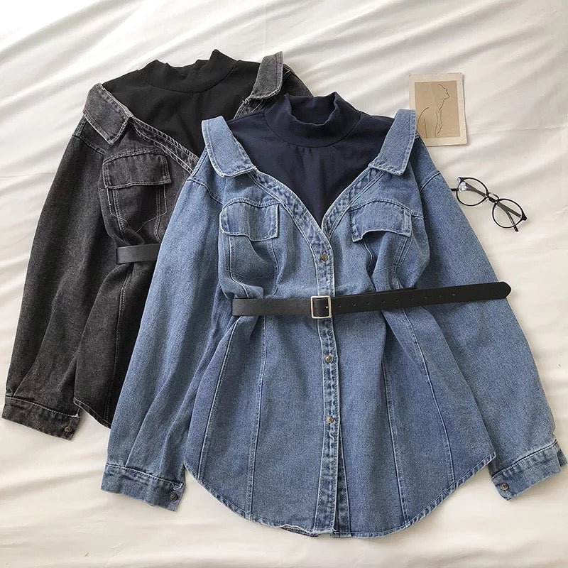 Alamode By Akanksha Derby Denim Shirt Dress