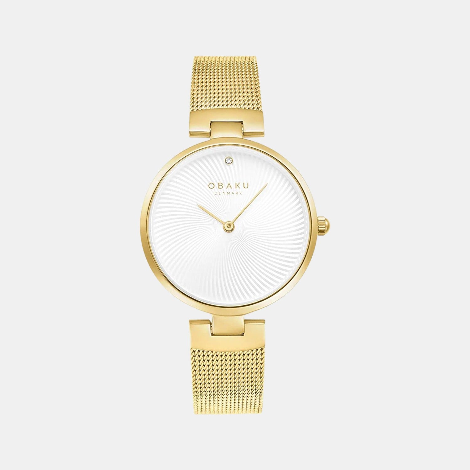 Obaku Diamant Women Quartz White Dial Analog Stainless Steel Watch V256LXGIMG