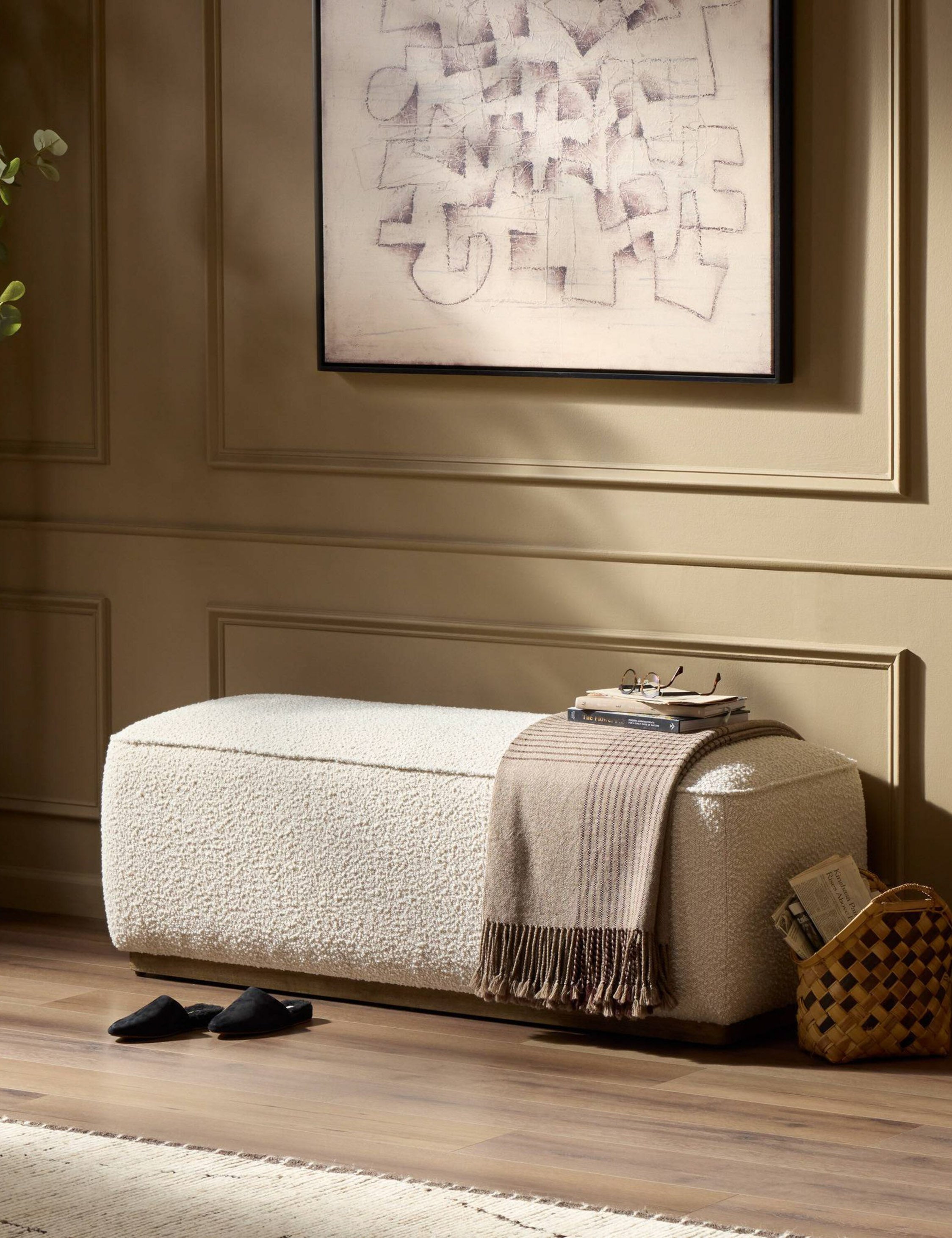Lulu and Georgia Aldora Bench – Natural Boucle - view 2