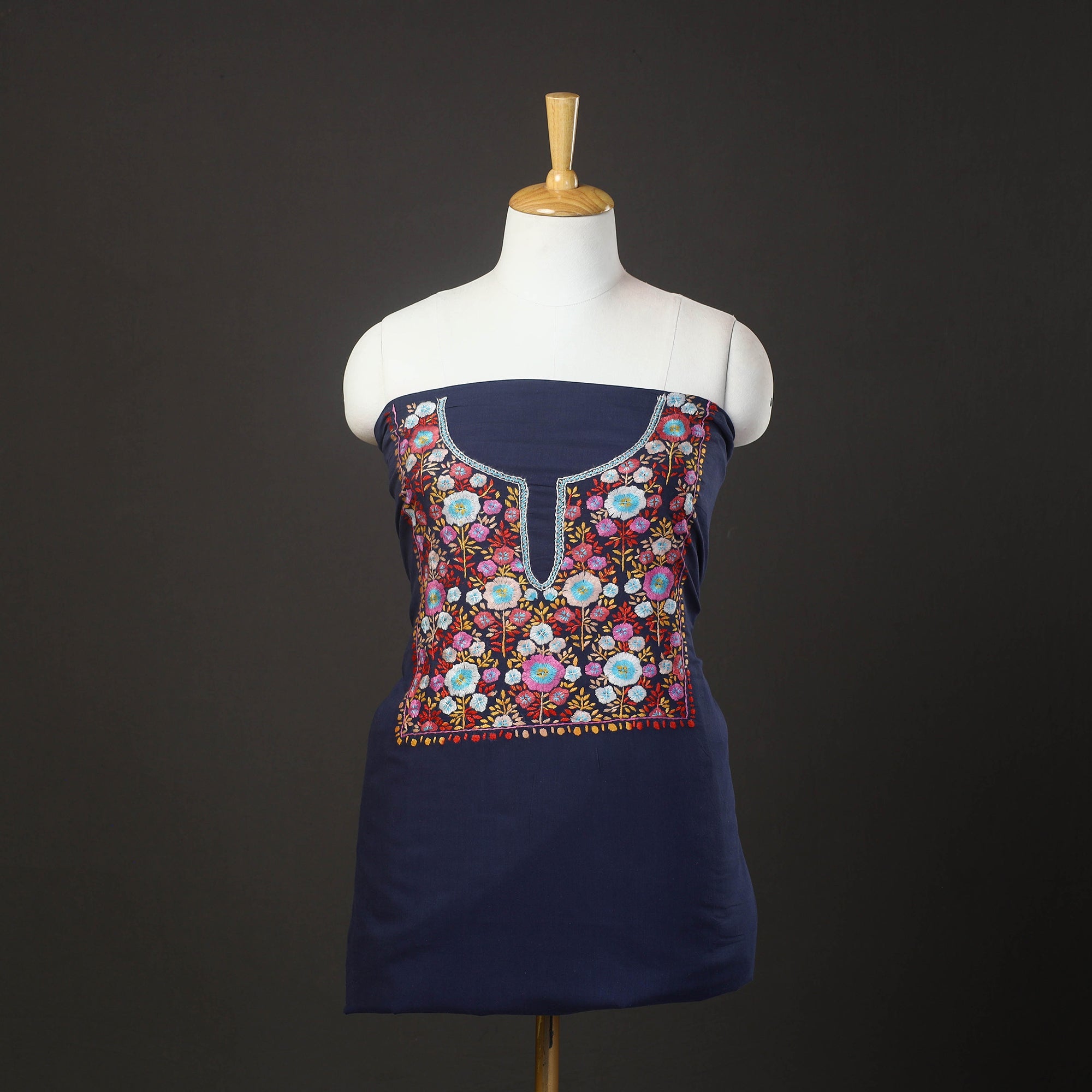 ITOKRI CRAFTS INITIATIVE 2pc Kashida Hand Embroidery Cotton Dress Material 47