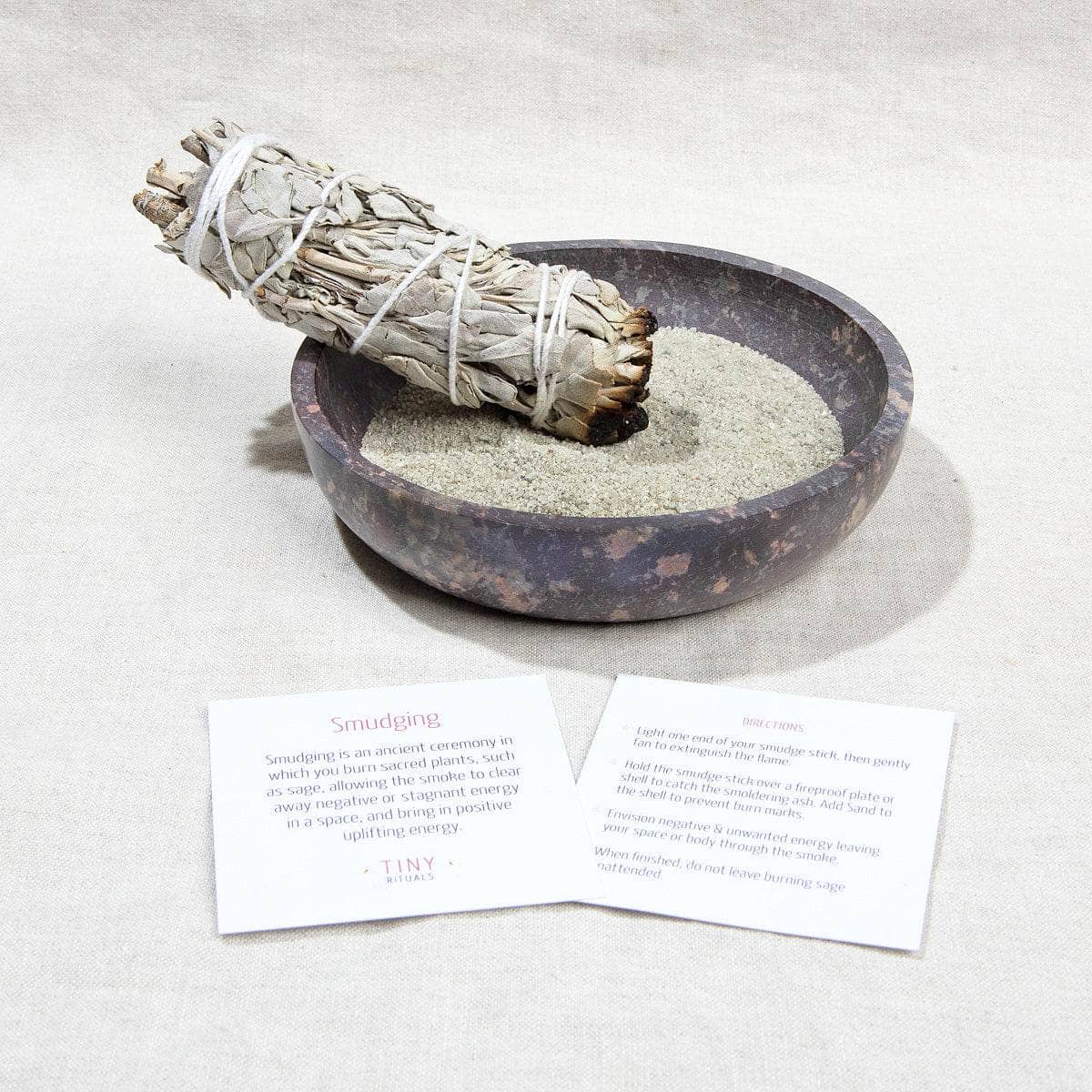 Tiny Rituals Natural Soapstone Smudge Bowl Kit