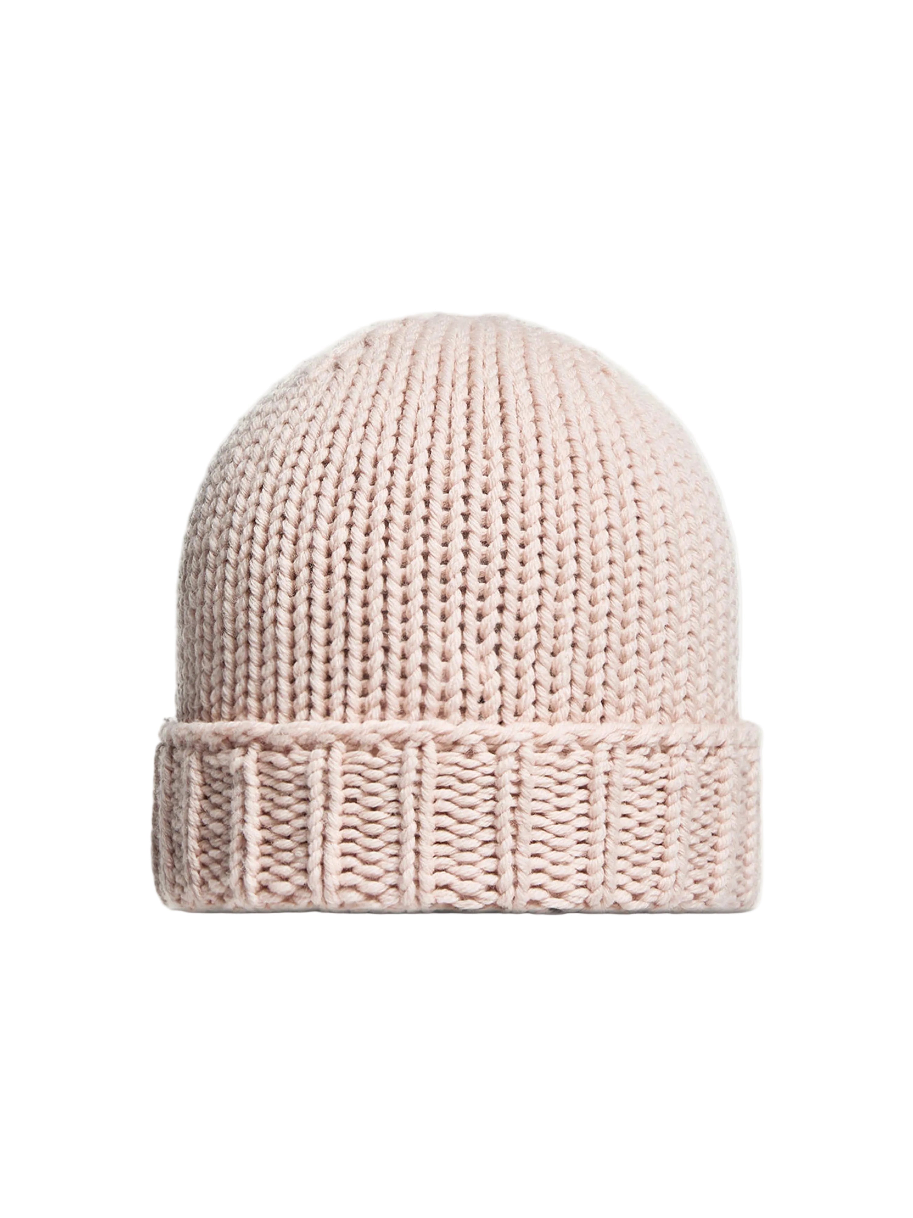 Moncler Enfant Girls Wool Knit Pink Beanie - view 2