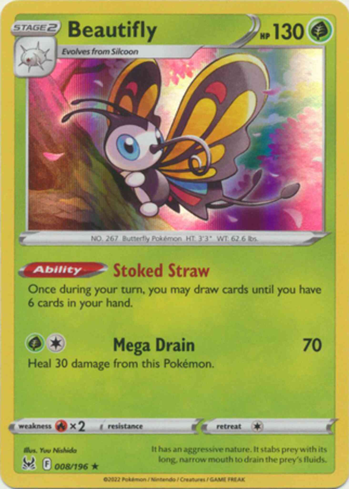 Rare holo swsh11-008 – Pokémon Beautifly - 008/196 - Rare Holo [swsh11-008] [Holo]