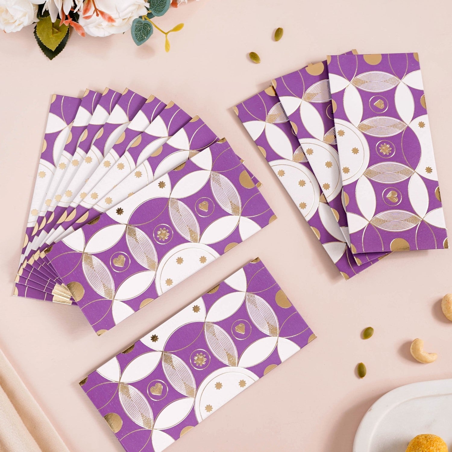 Nestasia Set Of 12 Luxury Gifting Envelope For Weddings And Birthdays Purple