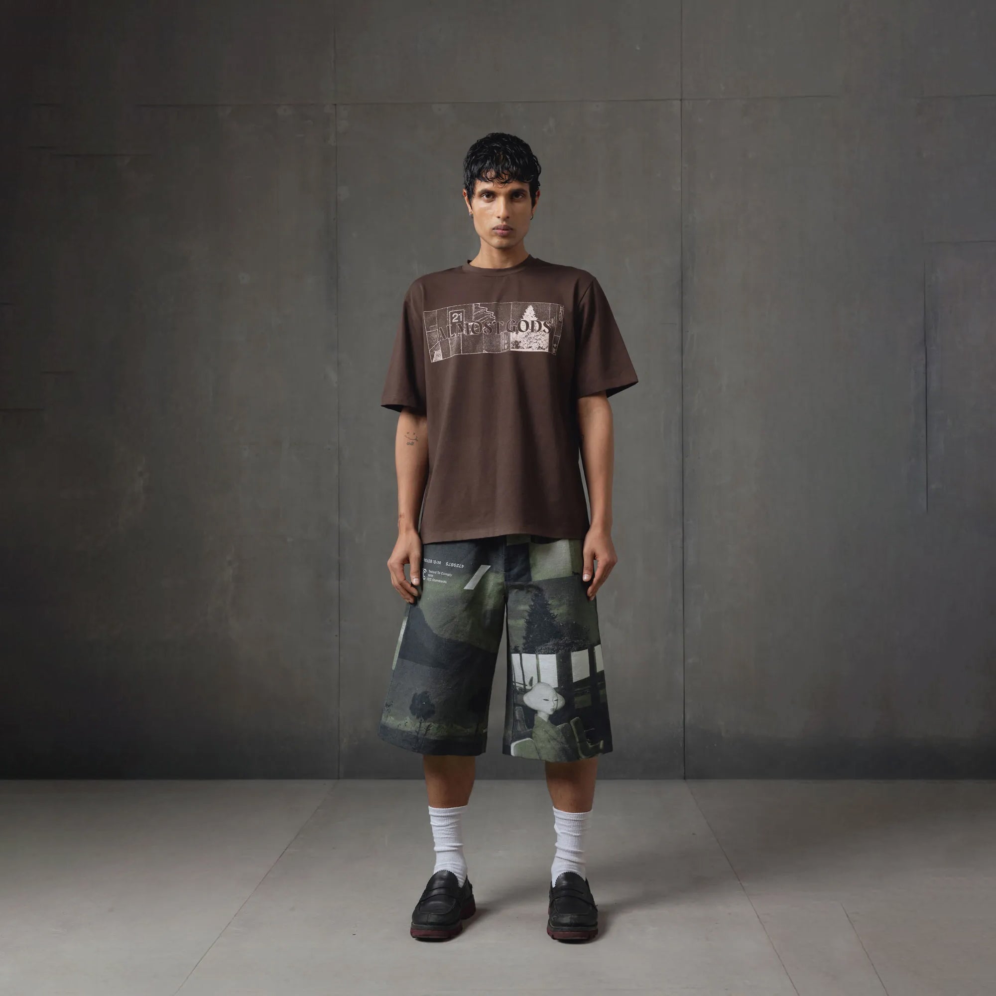 Almost Gods | System Relaxed Tee { Brown - view 6