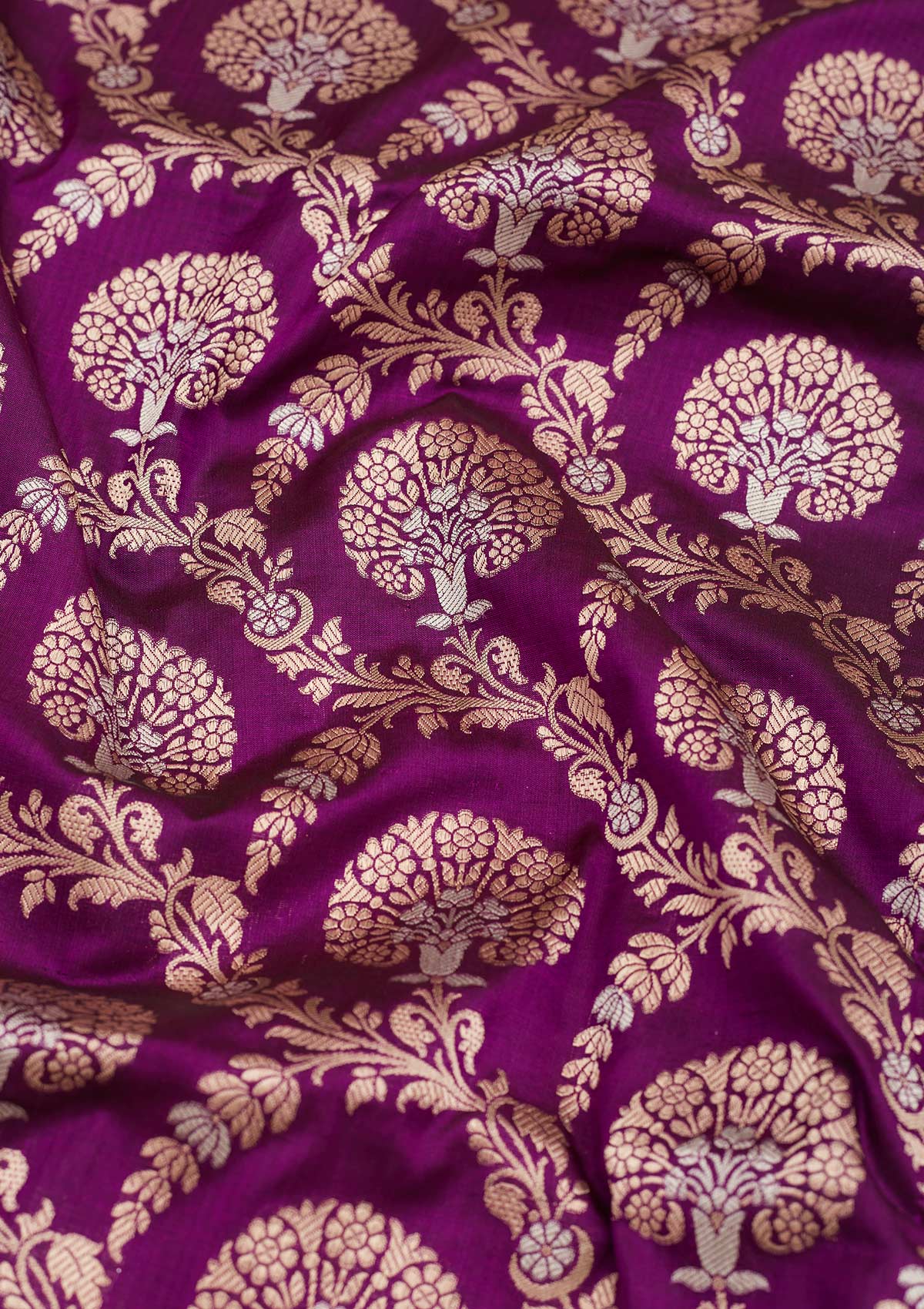 Koskii Purple Zariwork Pure Silk Saree – Women's - view 2