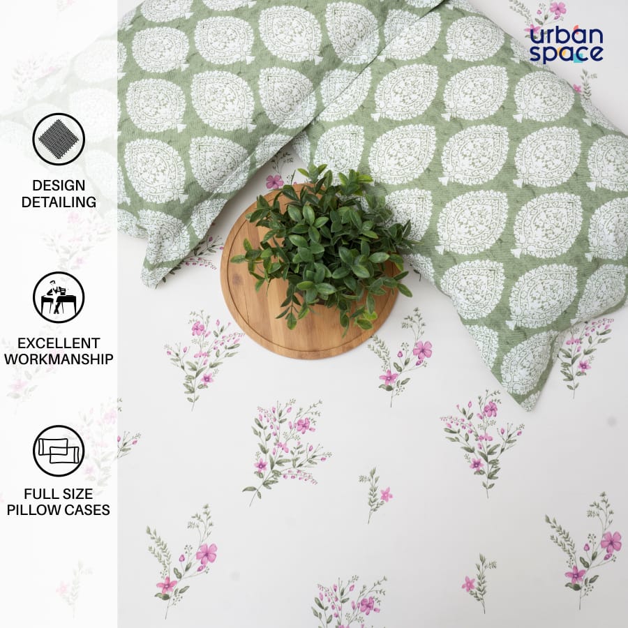 Urban Space -Home Furnishing Store Fitted King Size Cotton Bedsheet - Valley Pink - view 5