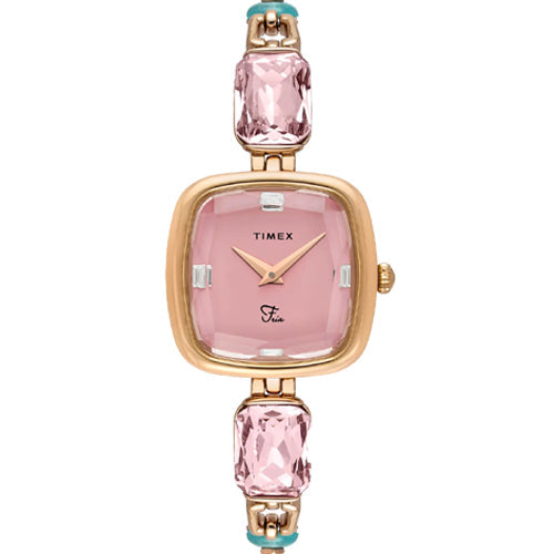 Timex Fria Pink Square Dial Analog Women's Watch 26.5mm TWEL21203