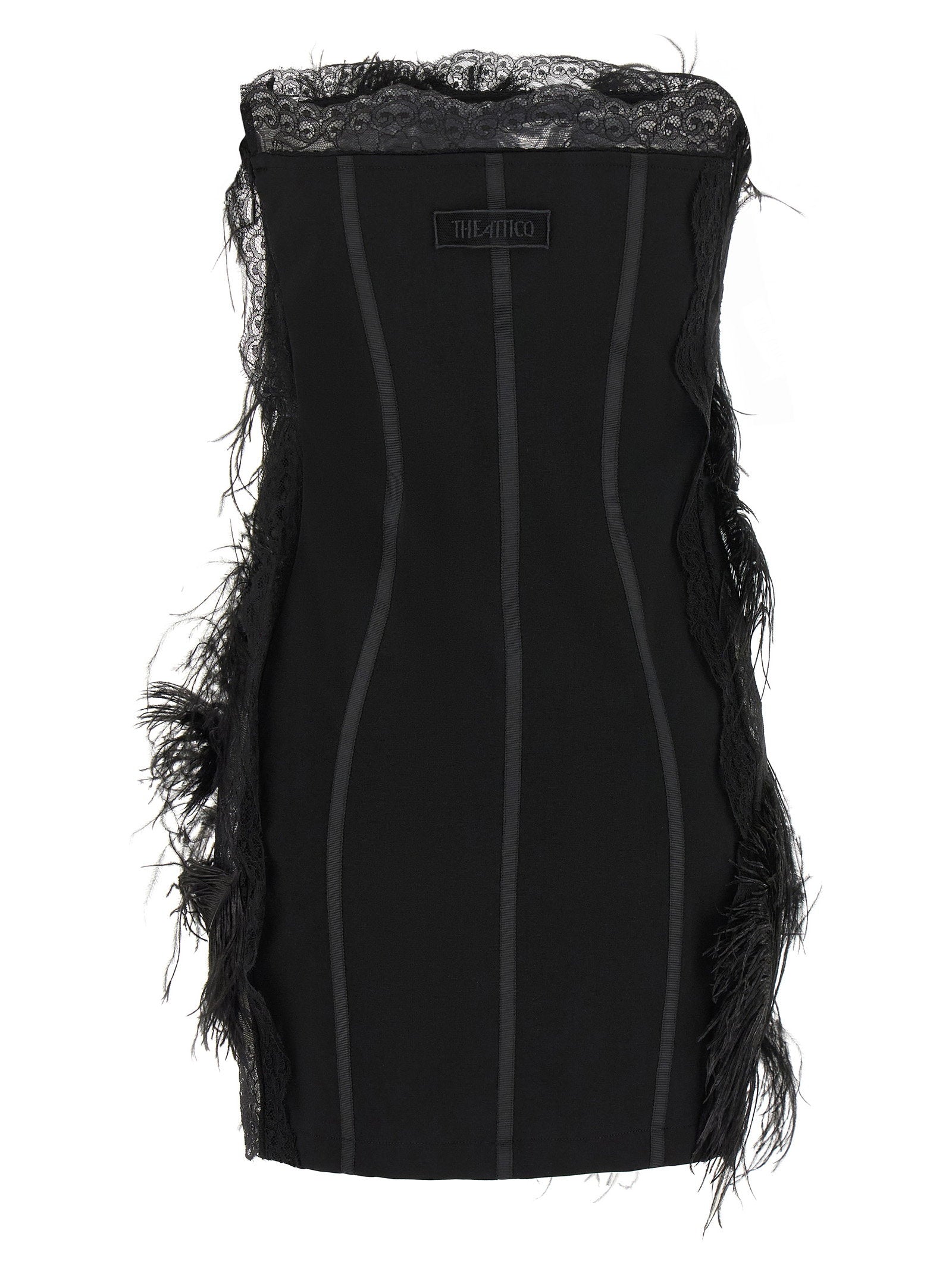 The Attico Lace And Feather Dress - view 2