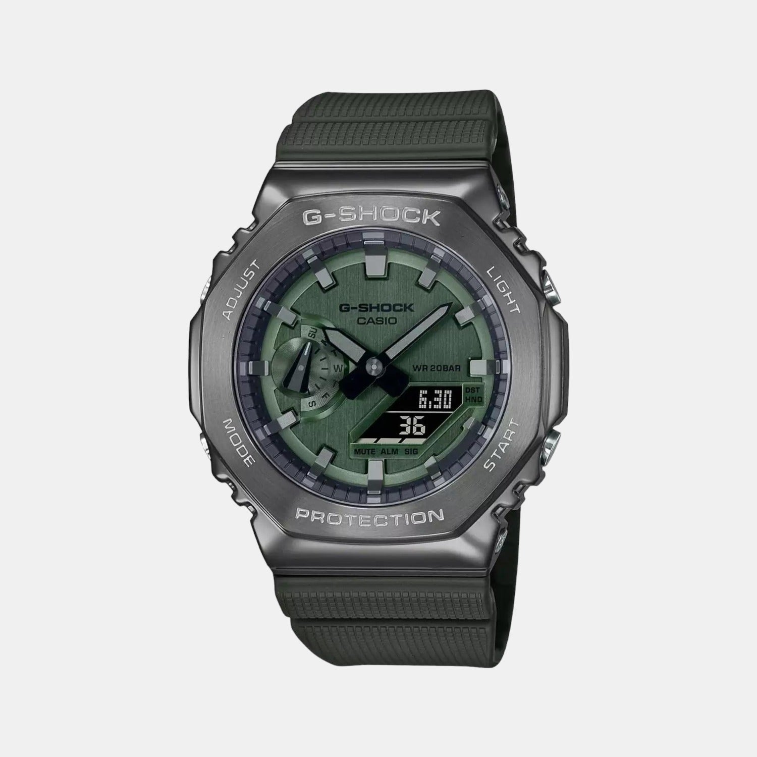 Casio G-Shock Men Quartz Green Dial Analog-Digital Resin Watch G1160
