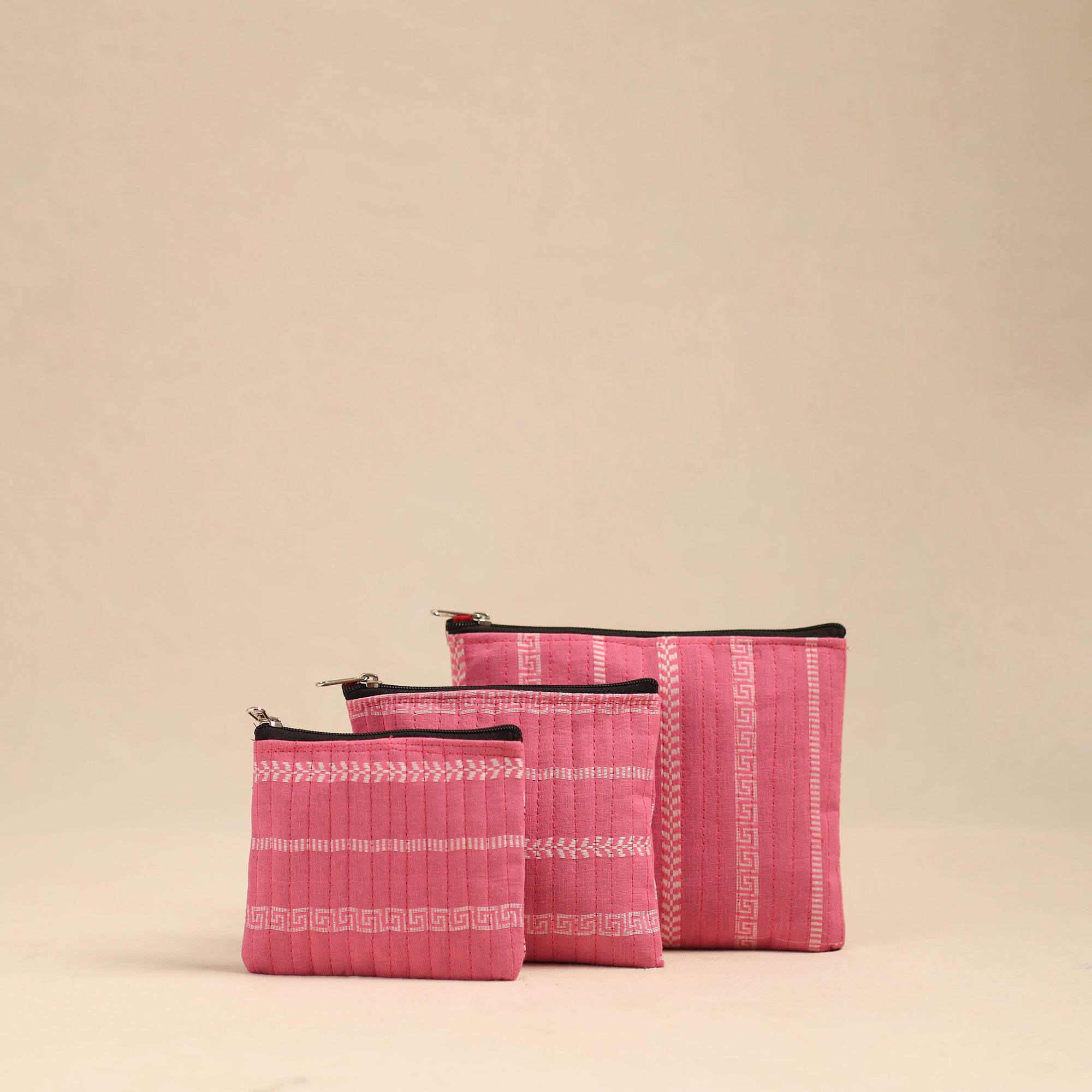 NOORI BAZAR Handmade Cotton Utility Pouches (Set of 3) 11