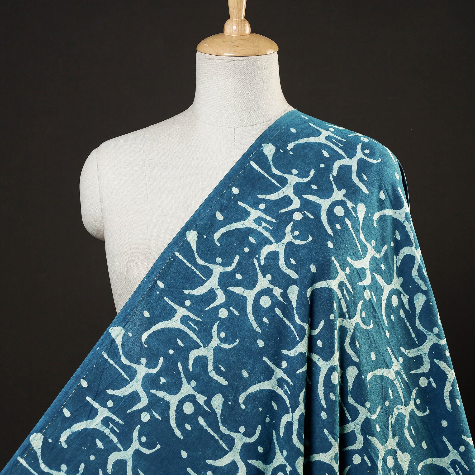BINDAAS UNLIMITED Blue - Bindaas Block Printed Cotton Natural Dyed Fabric