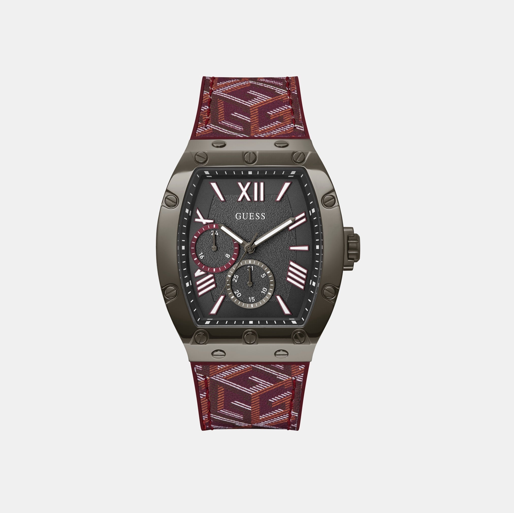 Guess Falcon Men Quartz Grey Dial Analog Silicone Watch GW0645G4