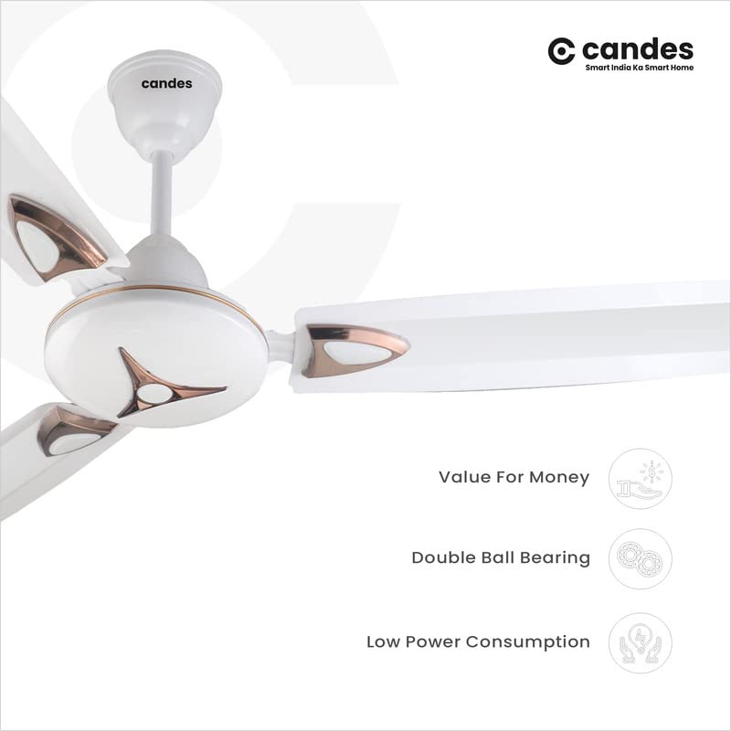 Candes Star High Speed Decorative Anti-Dust Ceiling Fan with 405 RPM with 2 Years Of Warranty (1200mm, White) (Pack of 1) - view 4