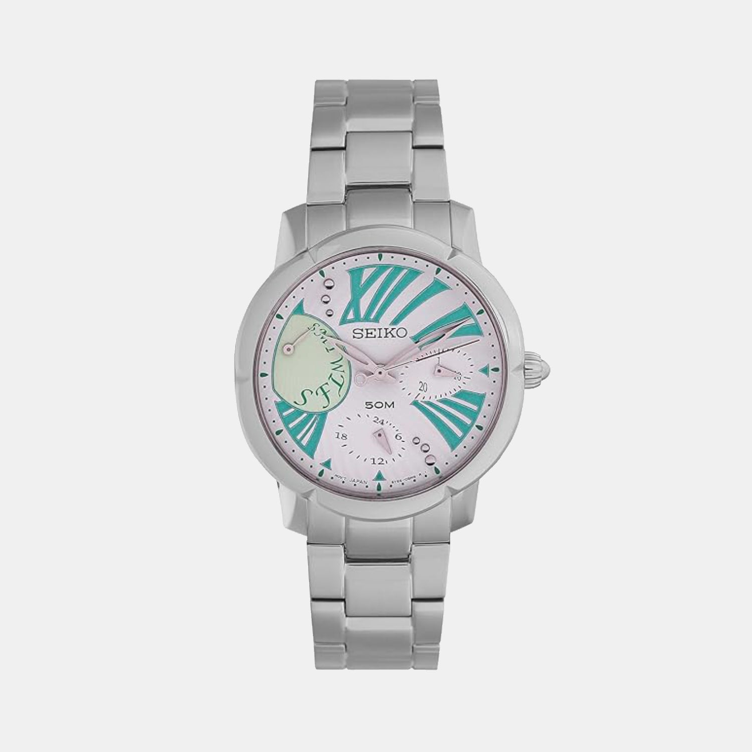 Seiko Dress Women Quartz Silver Dial Multi-Function Stainless Steel Watch SNT879P1