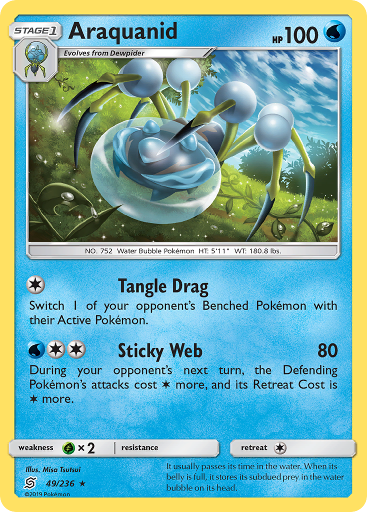 Rare sm11-49 reverse – Pokémon Araquanid - 49/236 - Rare [sm11-49] [Reverse Holo] - Araquanid - 49/236 - Rare