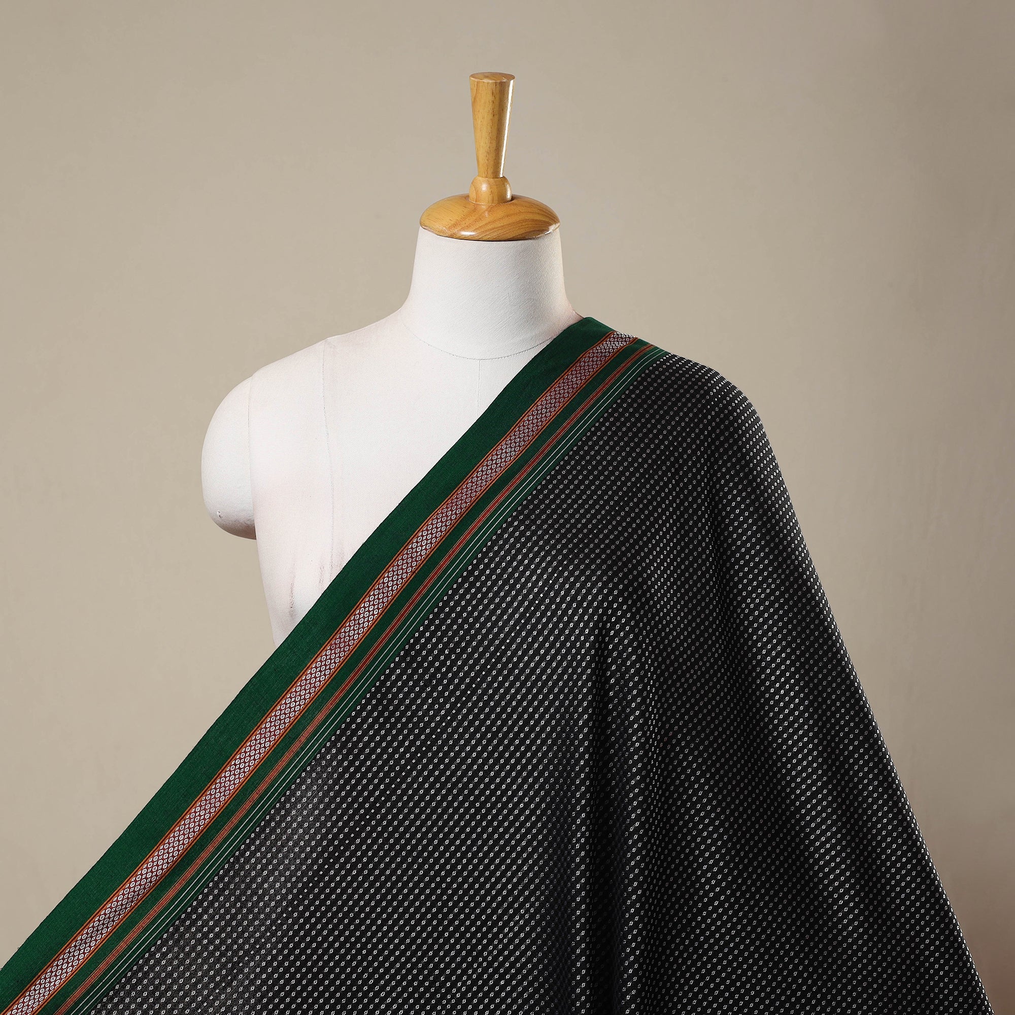 SOUTH KARGHA Black - Karnataka Weave Cotton Khun Fabric 48