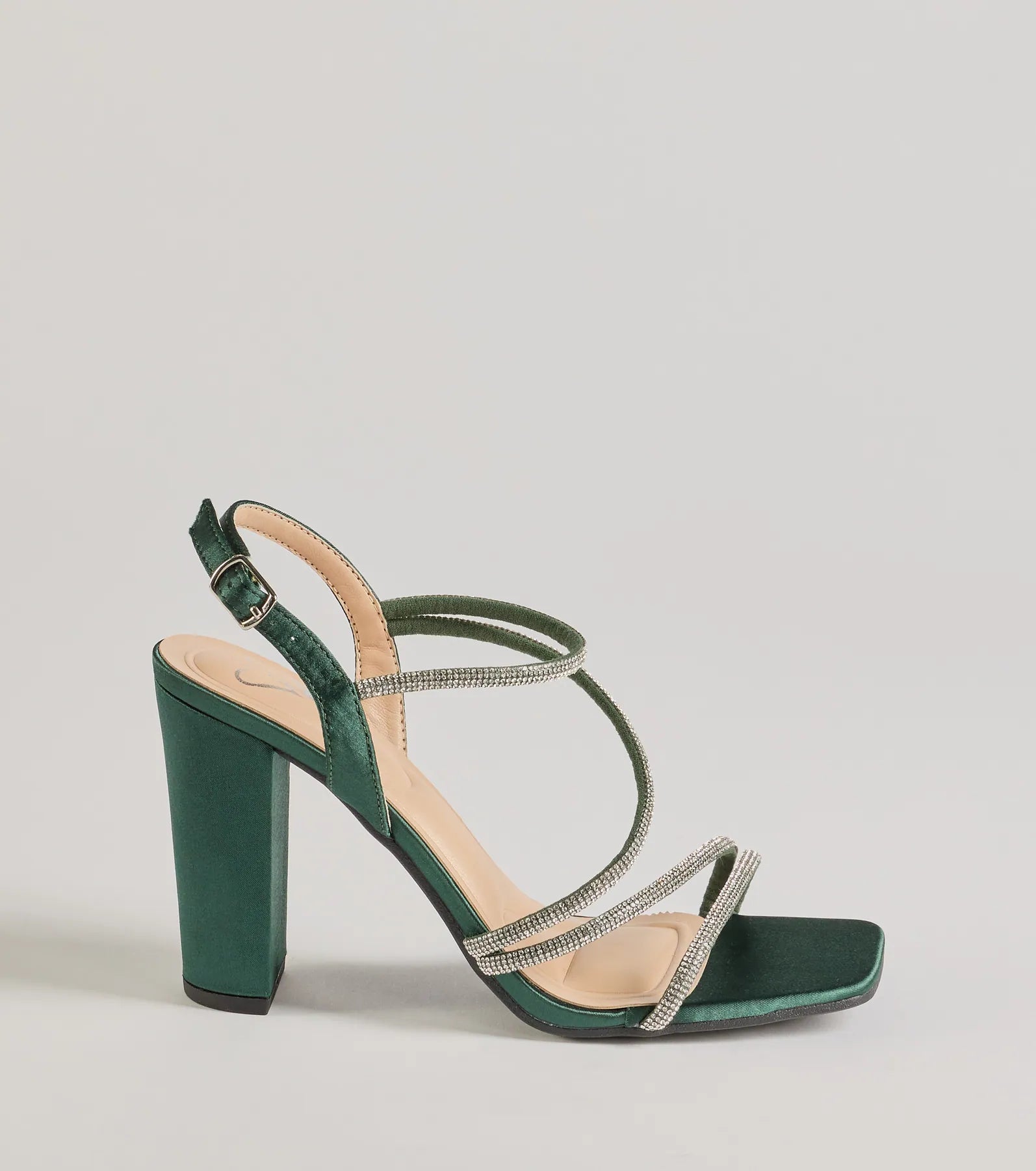 Windsor Glam Status Rhinestone Glitter Mesh Block Heels - view 2