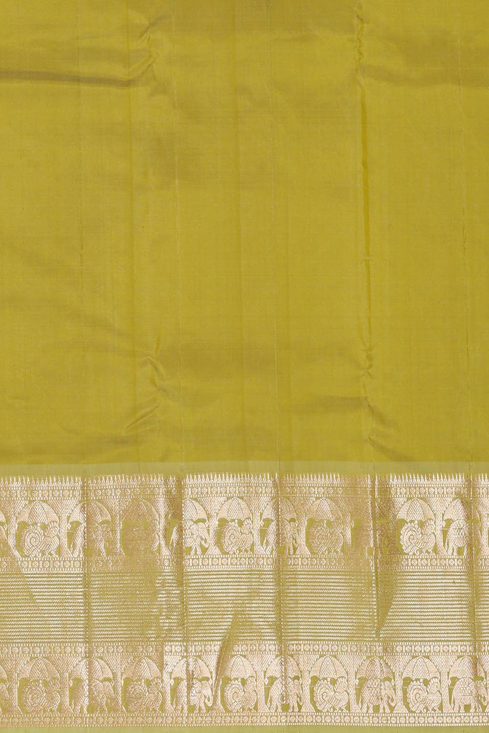 Kalanjali Kanchi Kora Golden Green Brocade Saree - view 4