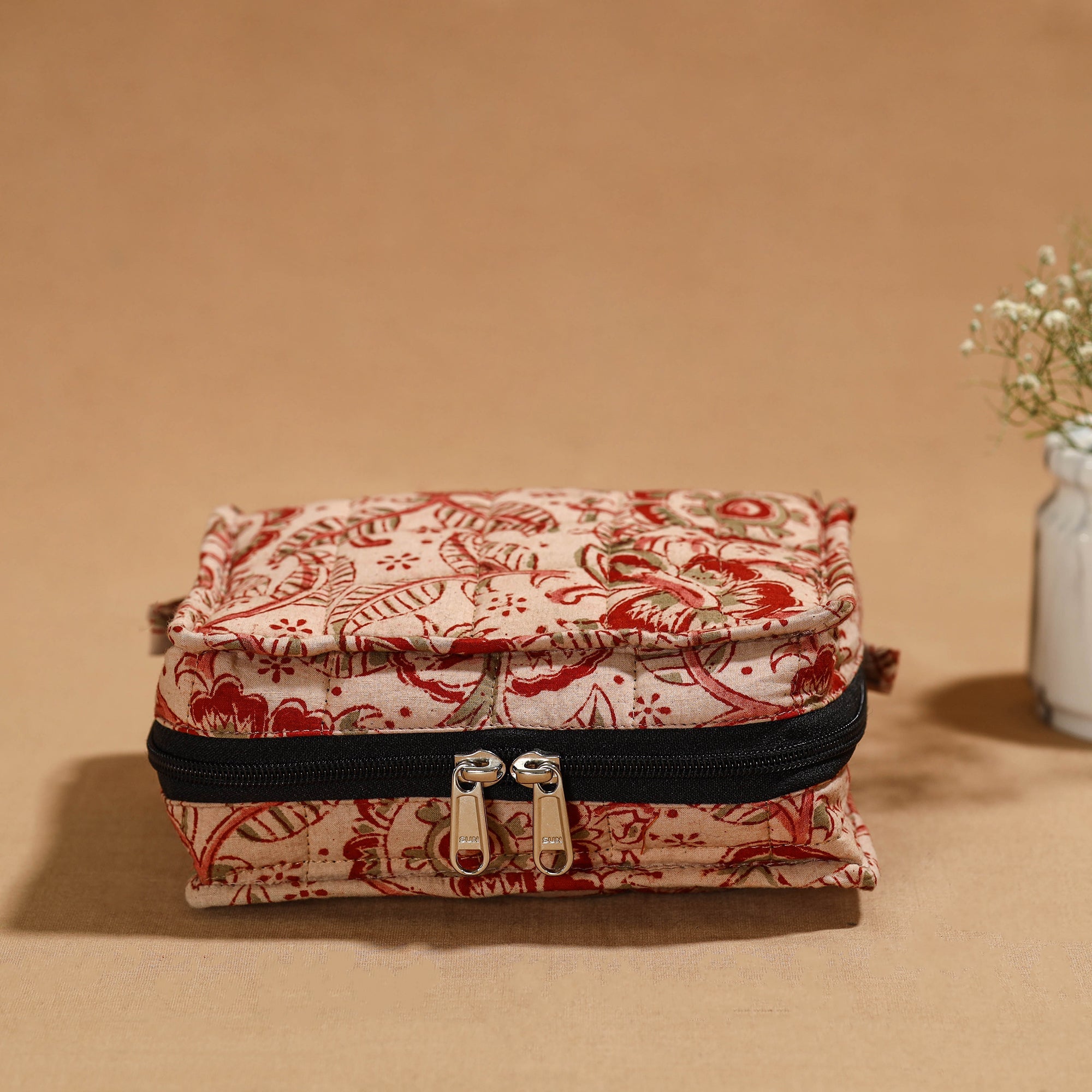 NOORI BAZAR Beige - Handmade 4 Pockets Cotton Jewelry Bag 06 - view 2