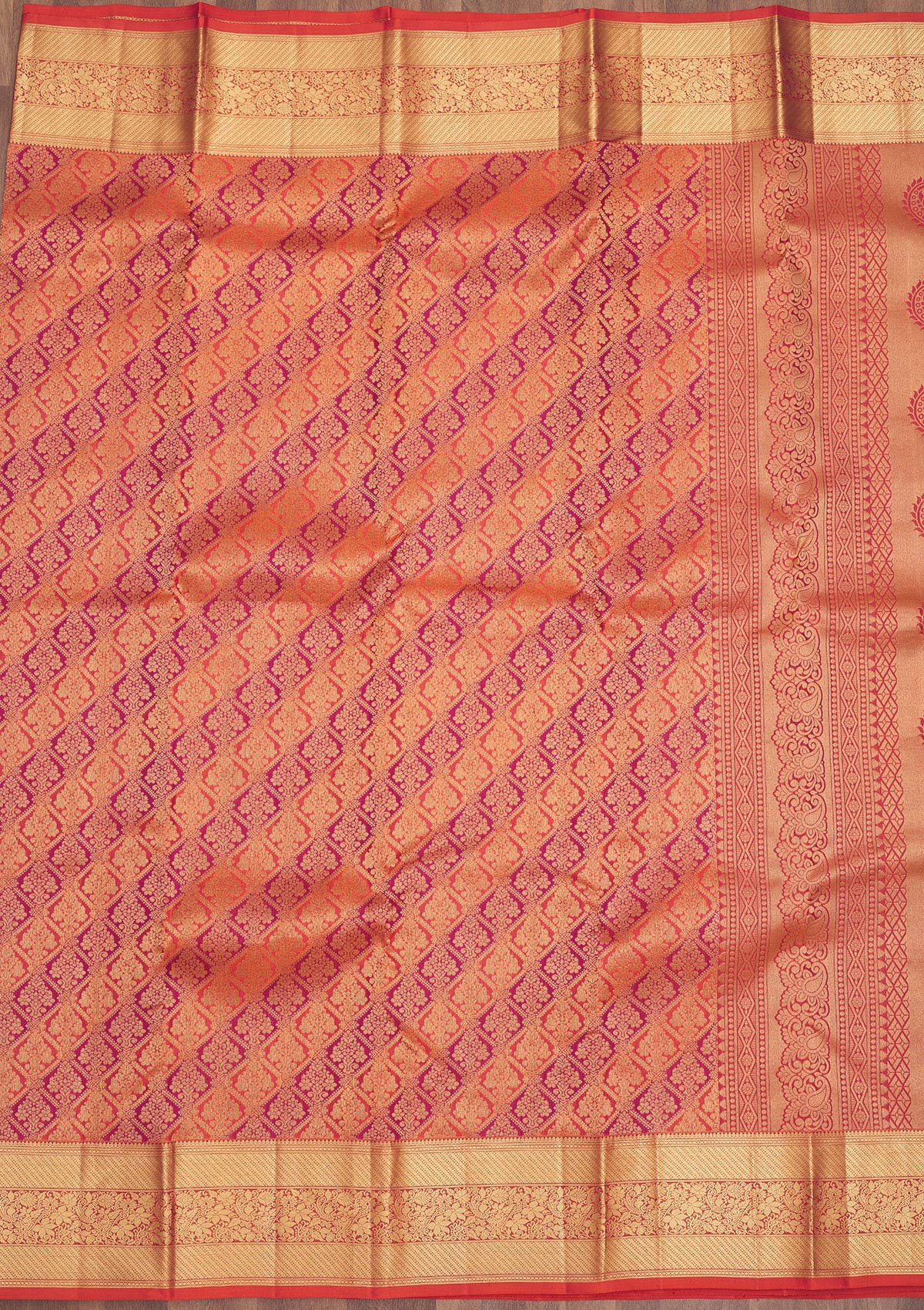 Koskii Orange Zariwork Pure Silk Saree – Women's - view 6